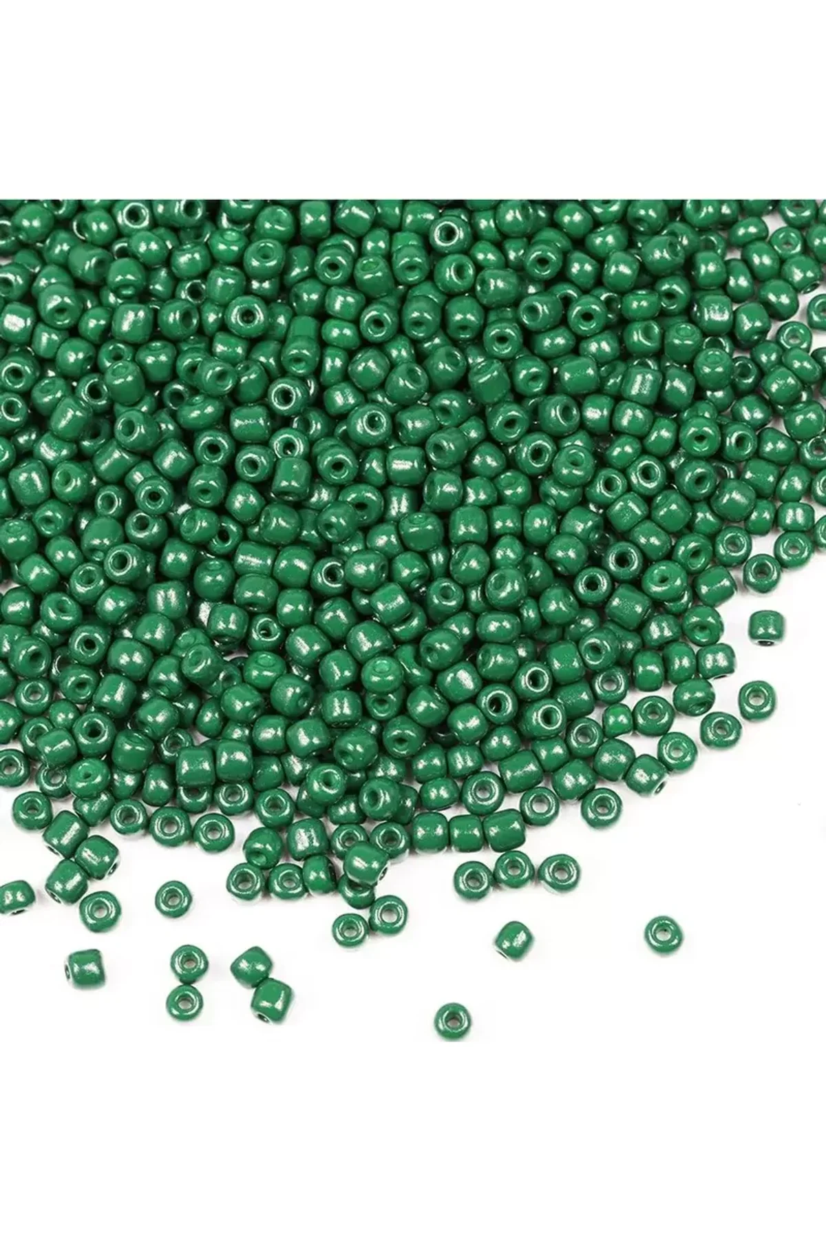 Koyu Yeşil Renk 4 mm Yaklaşık 220 adet/20 gram Cam Boncuk Oya Yazma Bileklik ve Kolye - Just Cheap Store Görsel 3