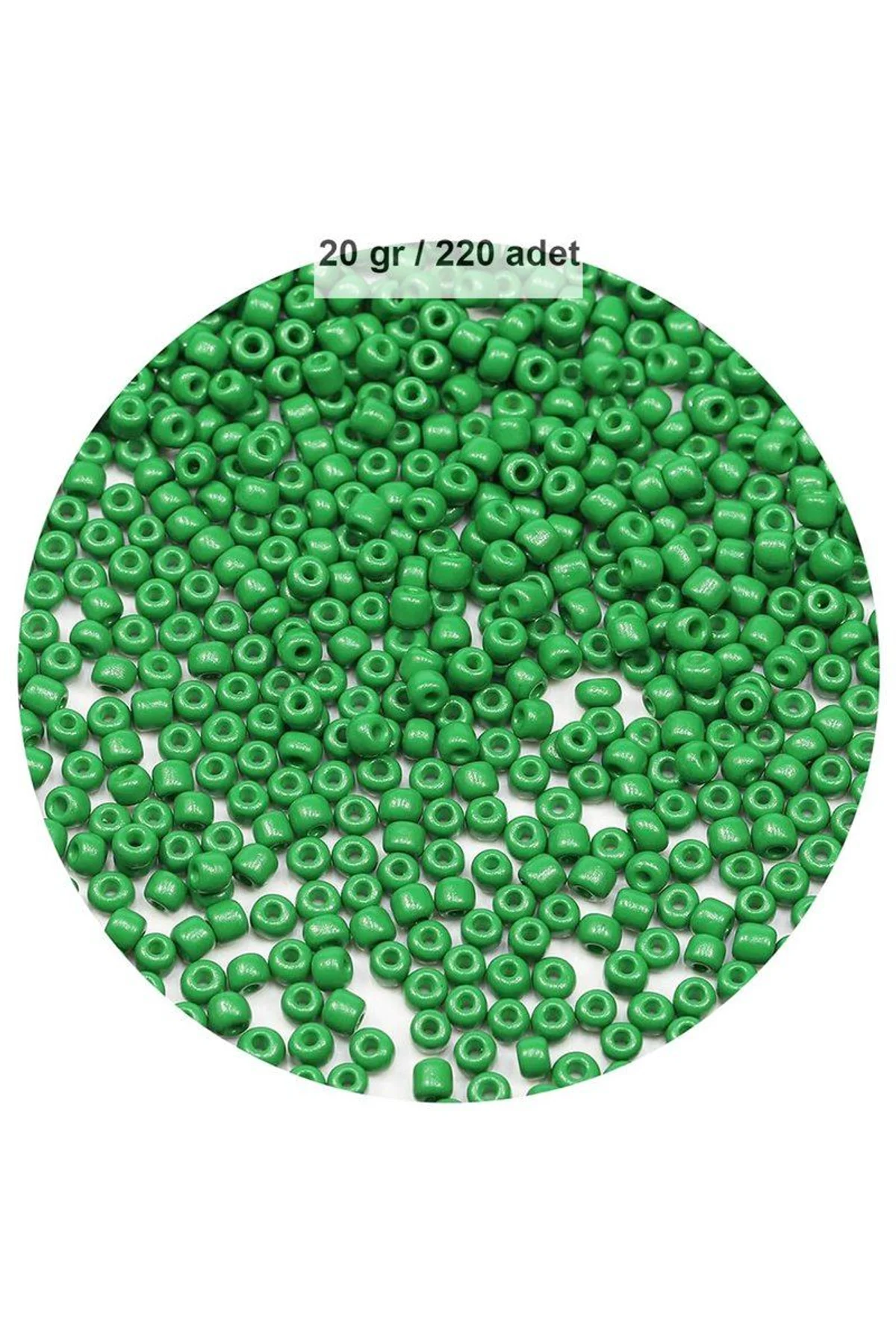 Opak Yeşil Renk 4 mm Yaklaşık 220 adet/20 gram Cam Boncuk Oya Yazma Bileklik ve Kolye - Just Cheap Store Görsel 5