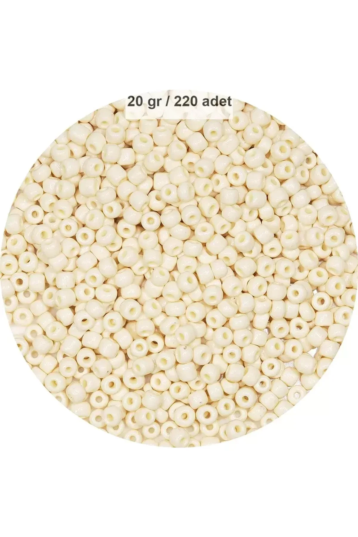 Beyaz Renk 4 mm Yaklaşık 220 adet/20 gram Cam Boncuk Oya Yazma Bileklik ve Kolye