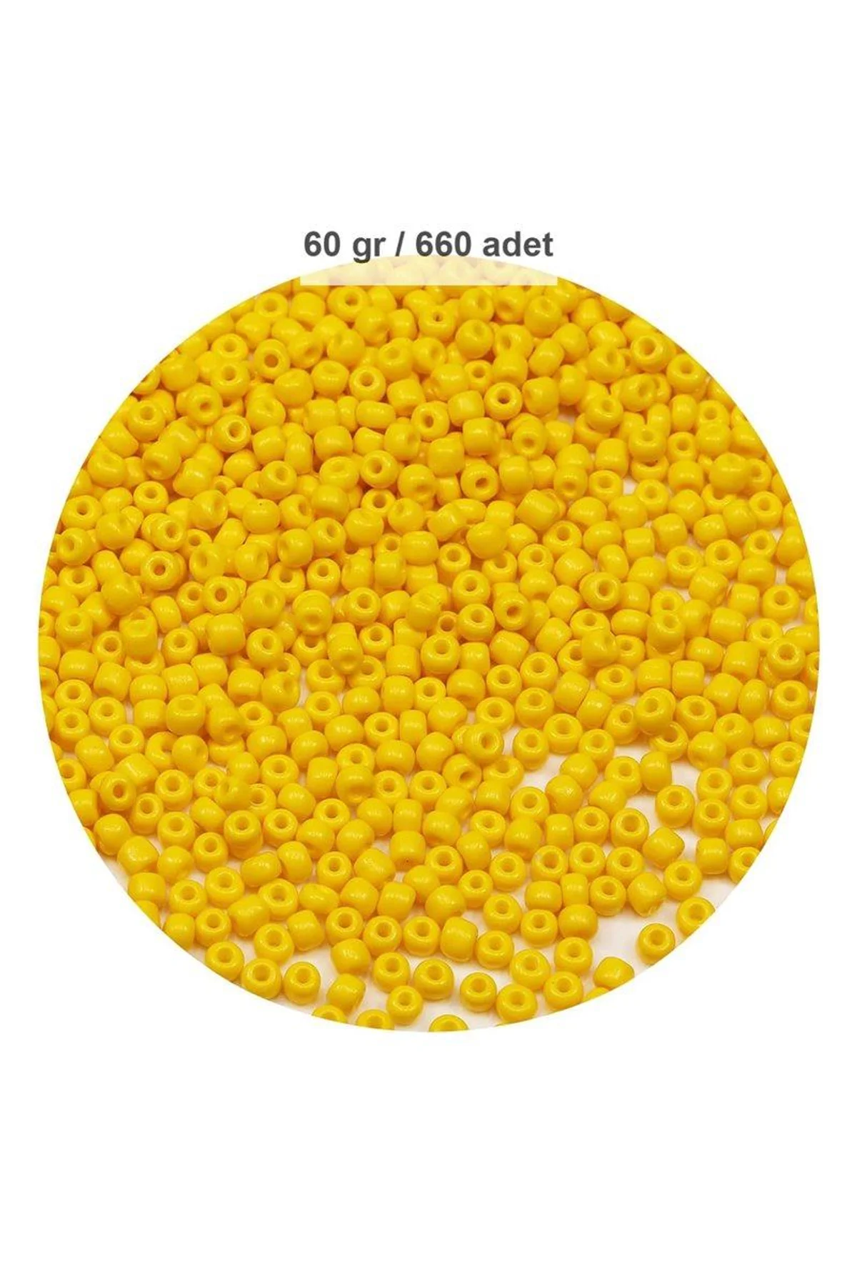 Sarı Renk 4 mm Yaklaşık 660 adet / 60 gram Cam Boncuk Oya Yazma Bileklik ve Kolye - Just Cheap Store Görsel 5