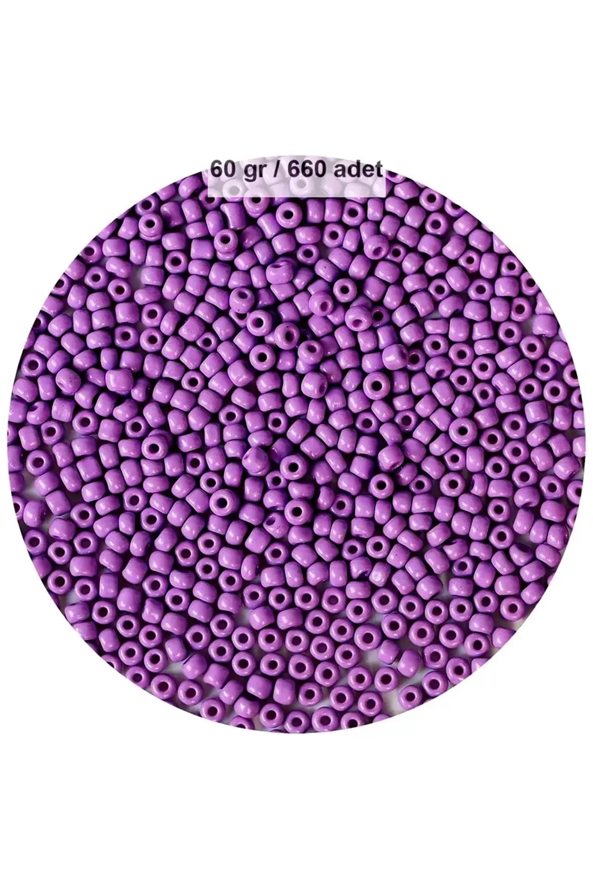 Mor Renk 4 mm Yaklaşık 660 adet / 60 gram Cam Boncuk Oya Yazma Bileklik ve Kolye