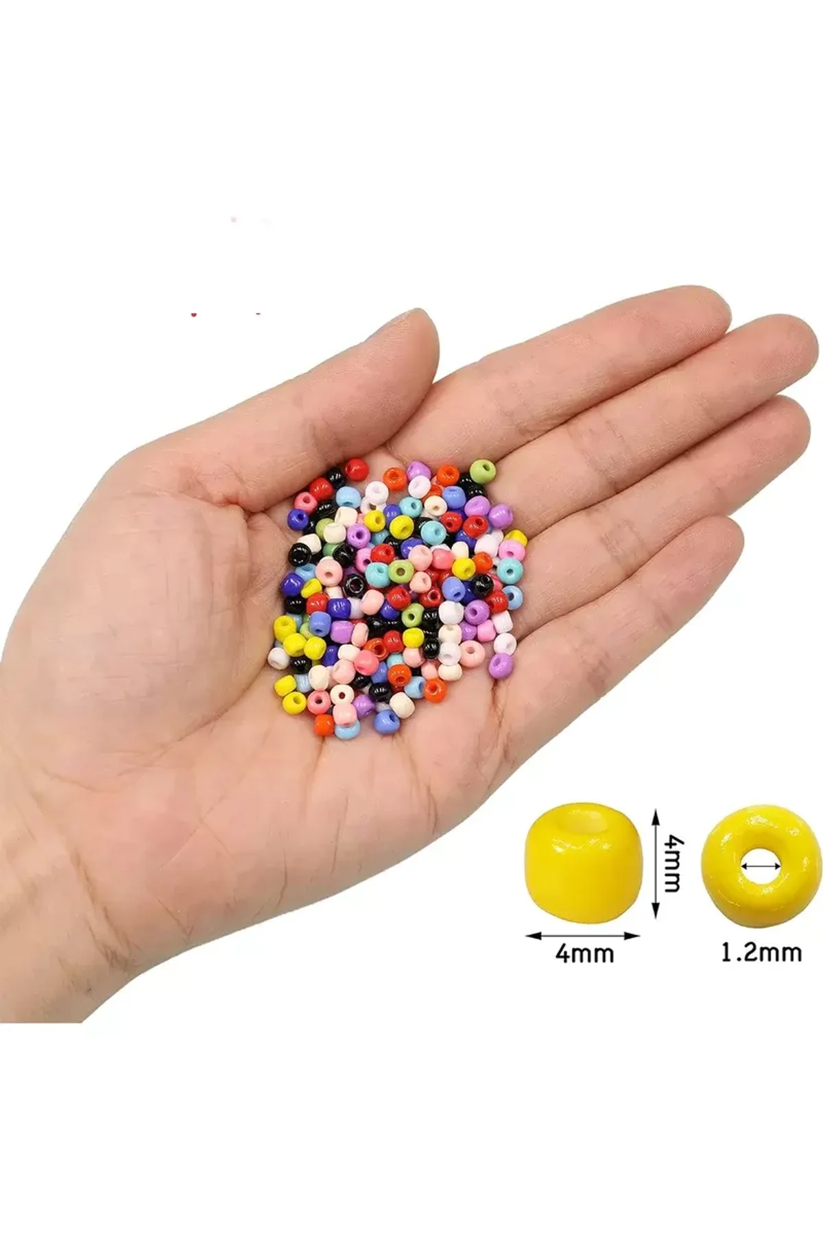Turquaz Mavi Renk 4 mm Yaklaşık 660 adet / 60 gram Cam Boncuk Oya Yazma Bileklik ve Kolye - Just Cheap Store Görsel 2