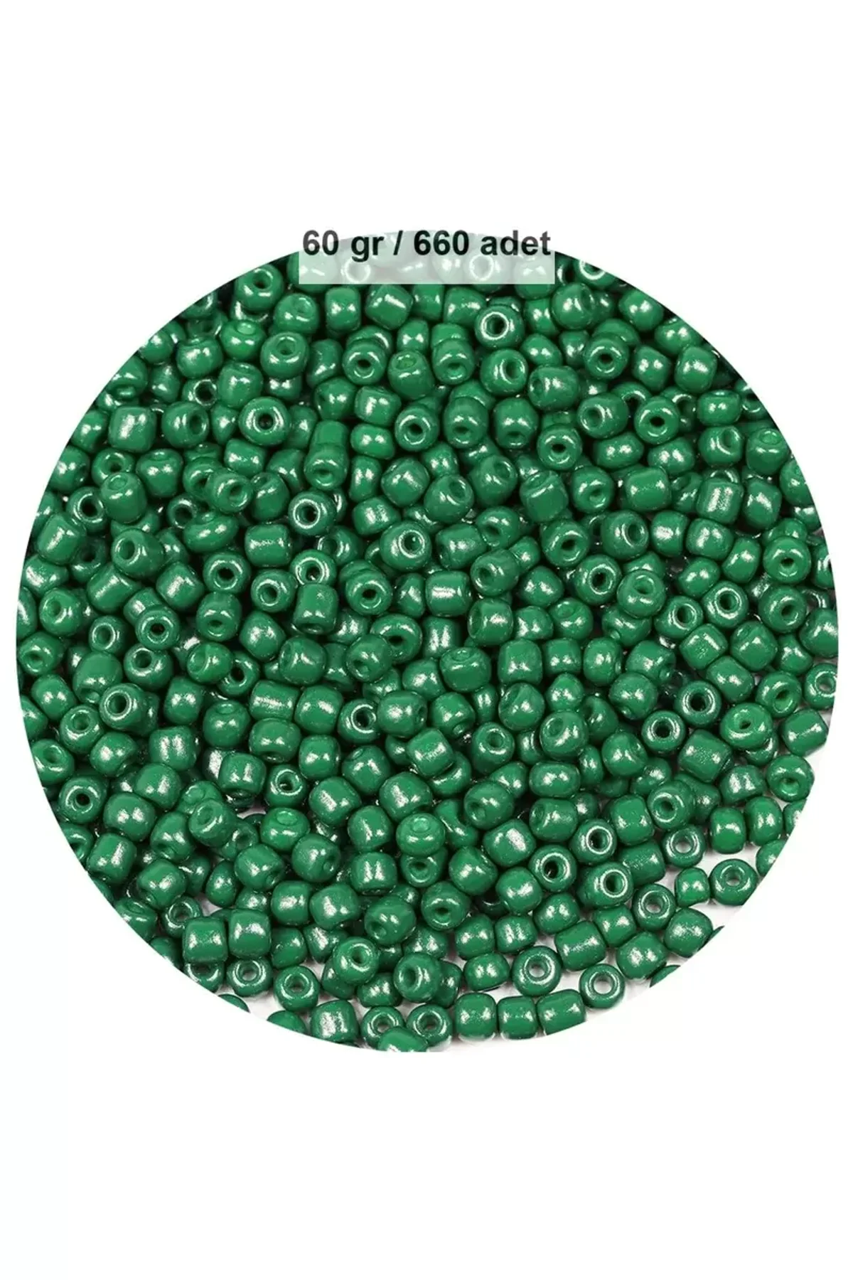 Koyu Yeşil Renk 4 mm Yaklaşık 660 adet / 60 gram Cam Boncuk Oya Yazma Bileklik ve Kolye