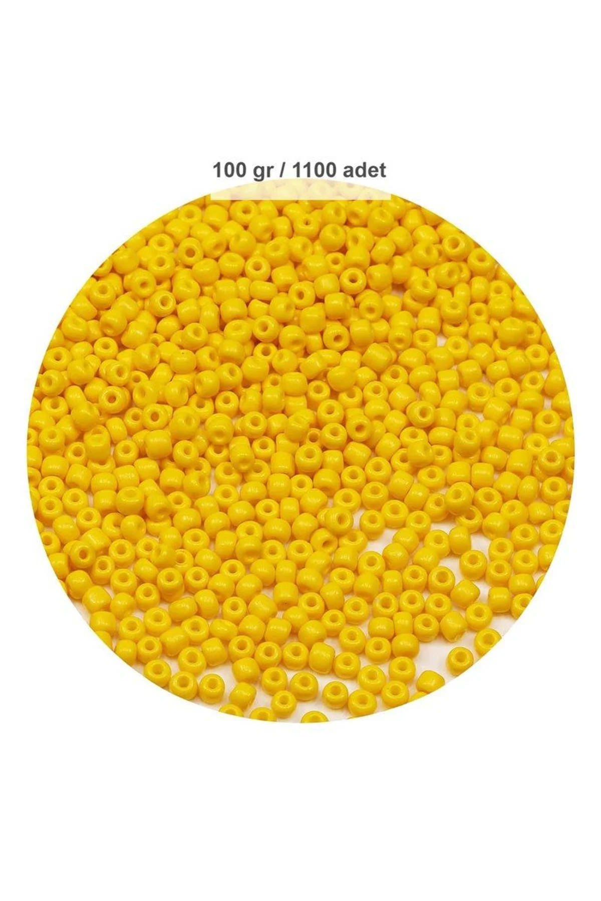 Sarı Renk 4 mm Yaklaşık 1100 adet / 100 gram Cam Boncuk Oya Yazma Bileklik ve Kolye - Just Cheap Store Görsel 5