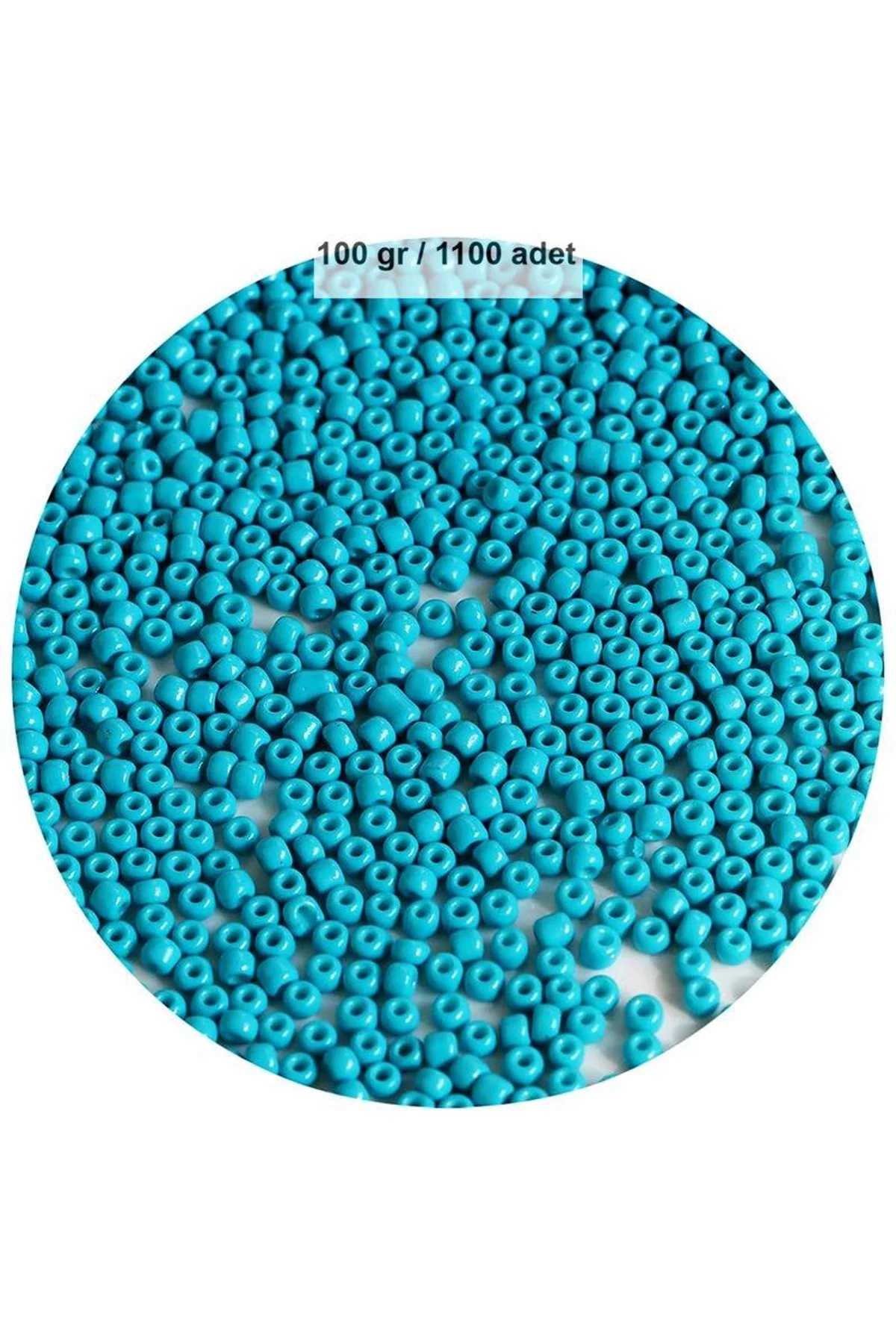 Turquaz Mavi Renk 4 mm Yaklaşık 1100 adet / 100 gram Cam Boncuk Oya Yazma Bileklik ve Kolye - Just Cheap Store Görsel 5