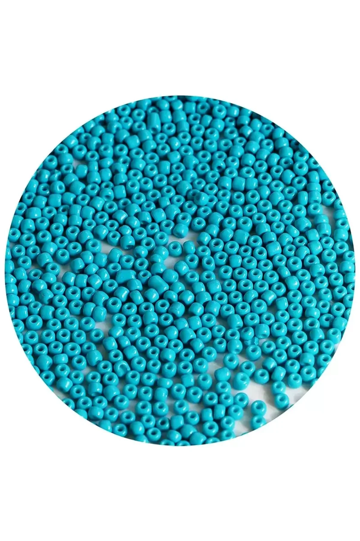 Turquaz Mavi Renk 4 mm Yaklaşık 1100 adet / 100 gram Cam Boncuk Oya Yazma Bileklik ve Kolye - Just Cheap Store Görsel 4