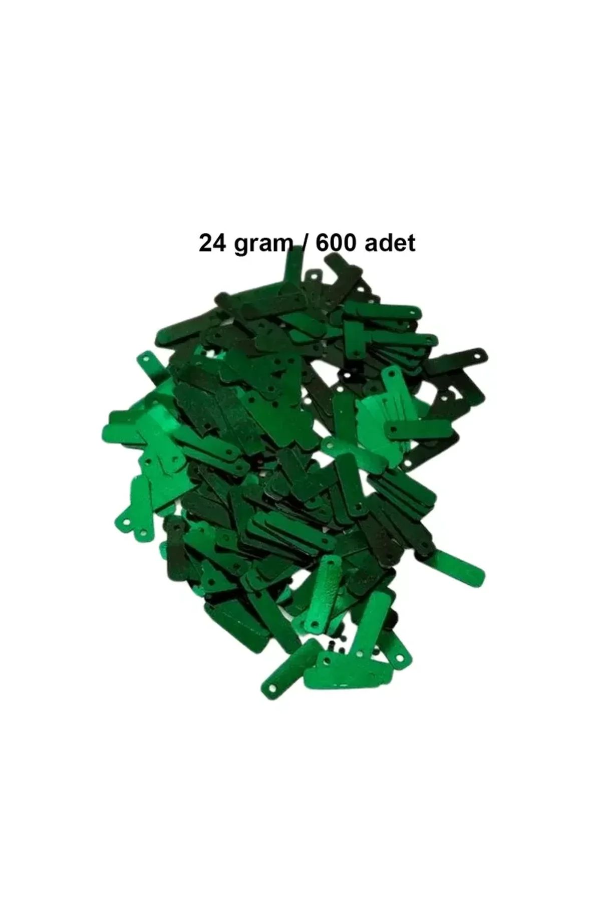 Koyu Yeşil 15 x 5 mm Dantel Oya Yazma Halhal Abiye Lazer Kesim Pul 600 adet / 24 gram