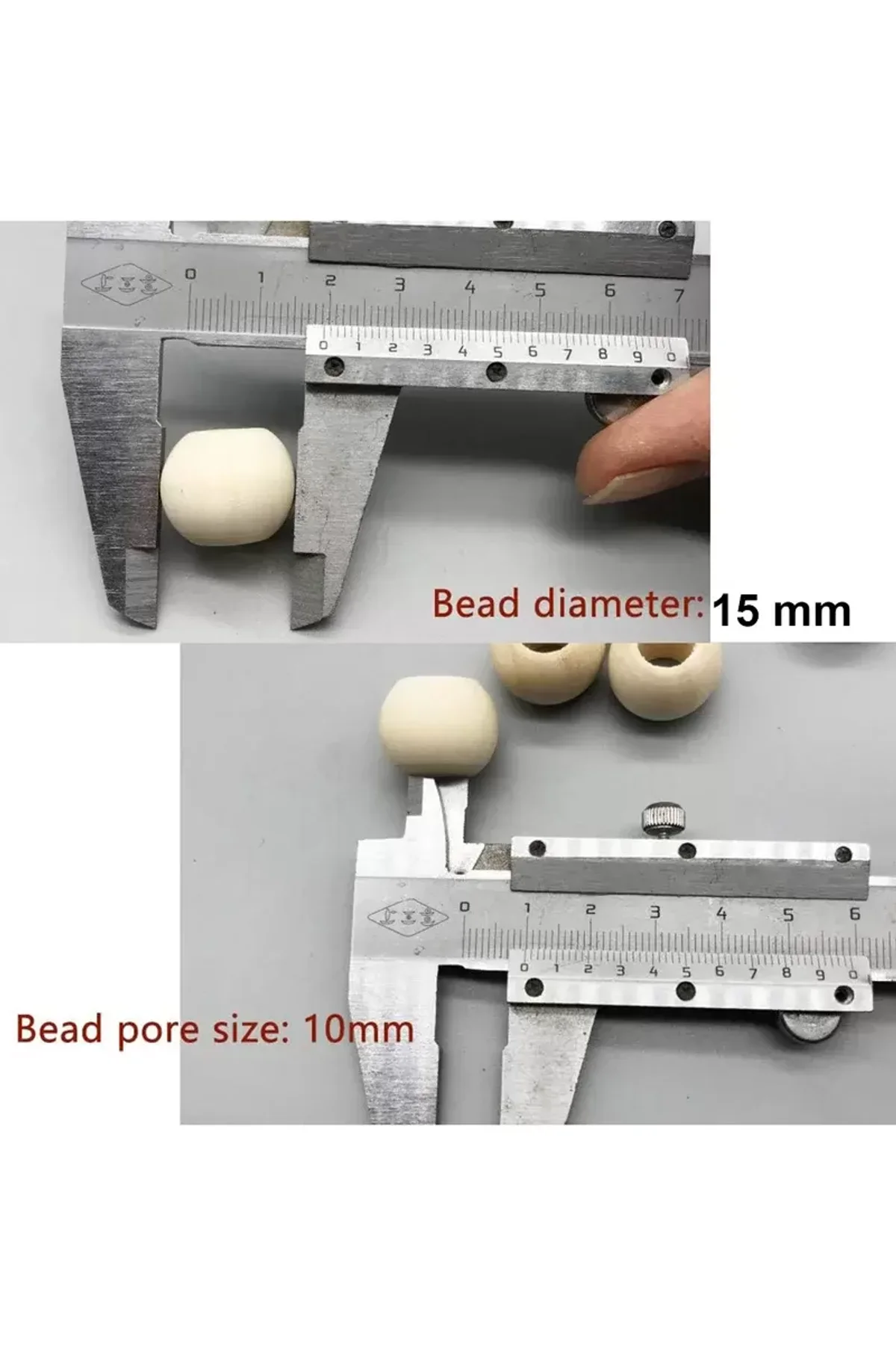 60 Gr (60 Adet) Ahşap Boncuk 15 mm çap x 10 mm Delik Doğal Yuvarlak Ahşap Makrome El İşi Çanta - Just Cheap Store Görsel 2