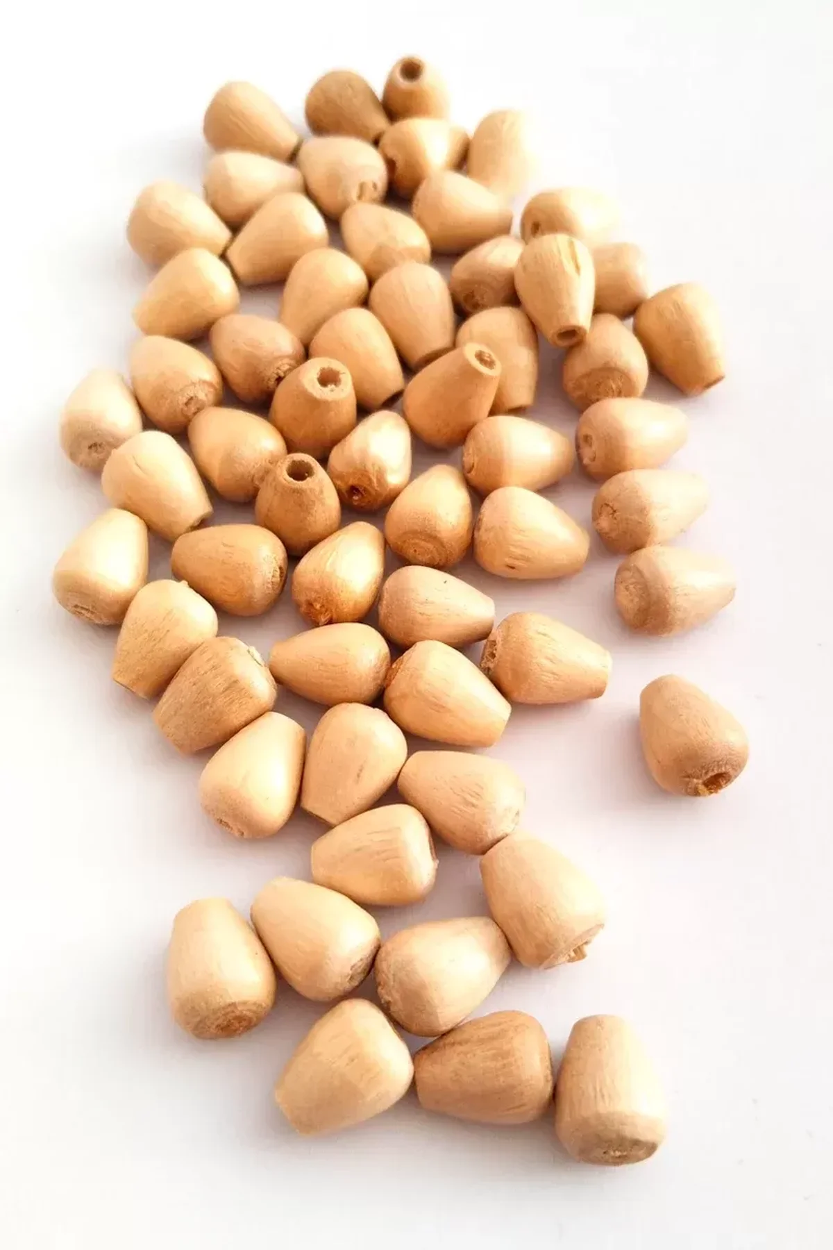 20 Gr (55 Adet) Ahşap Boncuk 12 mm boy x 10 mm en Doğal Ahşap Makrome El İşi Çanta - Just Cheap Store Görsel 3