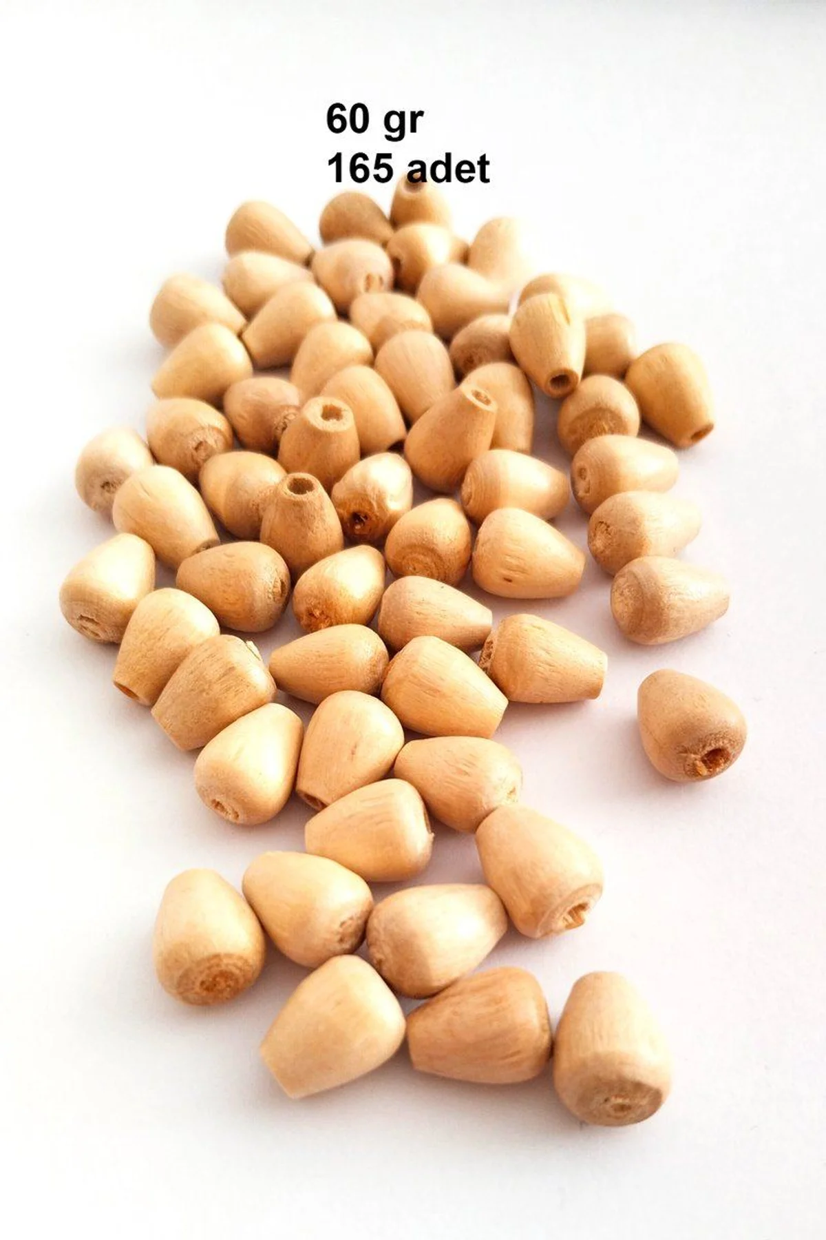 60 Gr (165 Adet) Ahşap Boncuk 12 mm boy x 10 mm en Doğal Ahşap Makrome El İşi Çanta - Just Cheap Store Görsel 4
