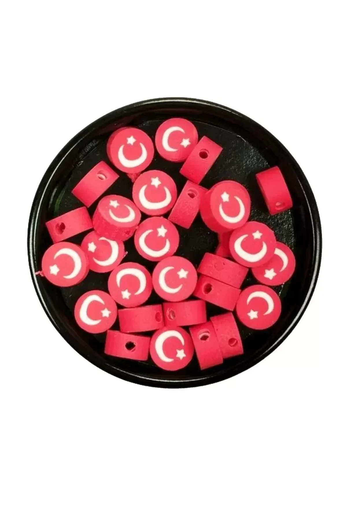 90 Adet 10 mm Polimer Kil Fimo Boncuk Takı Bileklik + 5 Metre Lastikli Misina Hediye - Türk Bayrağı - Just Cheap Store Görsel 3