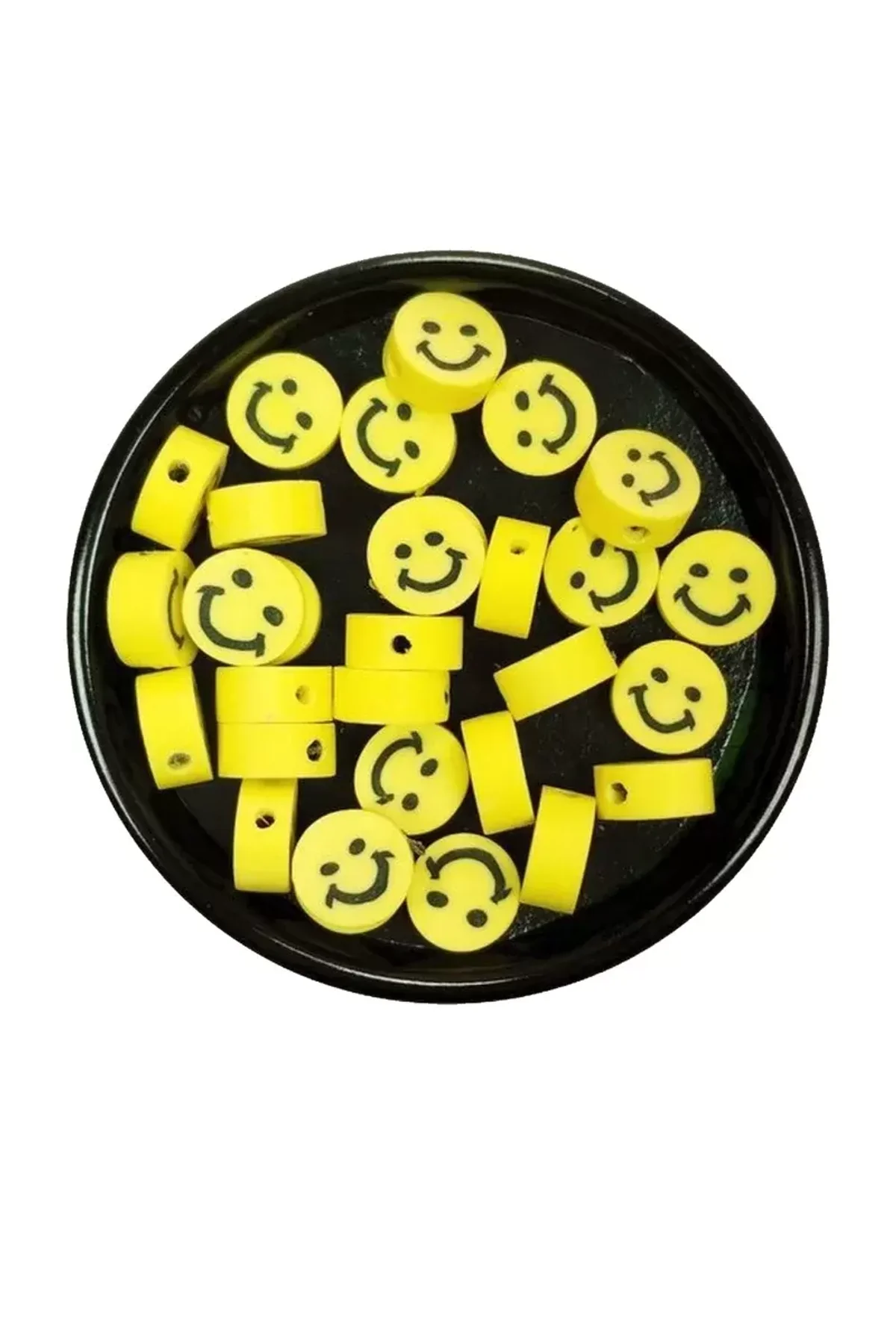 90 Adet 10 mm Polimer Kil Fimo Boncuk Takı Bileklik + 5 Metre Lastikli Misina Hediye - Gülen Yüz Smi - Just Cheap Store Görsel 3