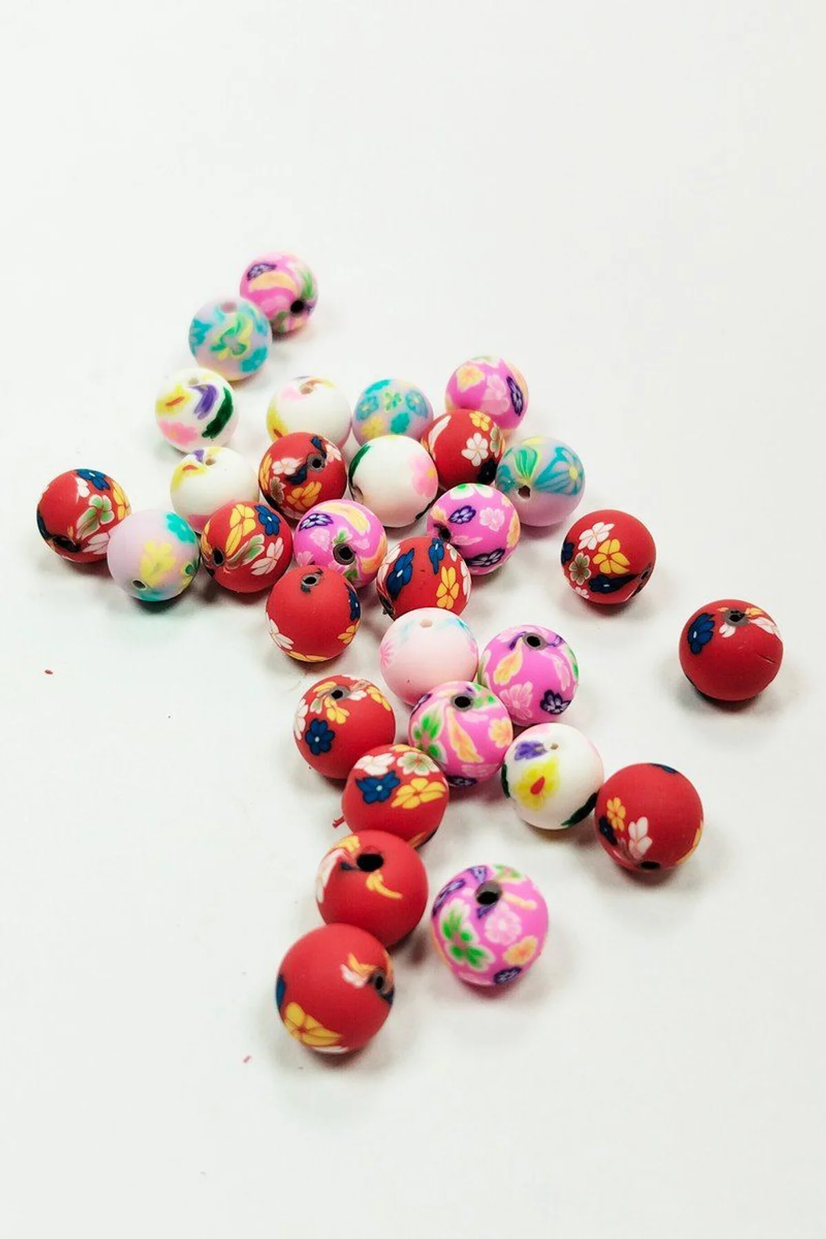 90 Adet 10 mm Polimer Kil Fimo Boncuk Takı Bileklik + 5 Metre Lastikli Misina Hediye - Desenli Yuvar - Just Cheap Store Görsel 5