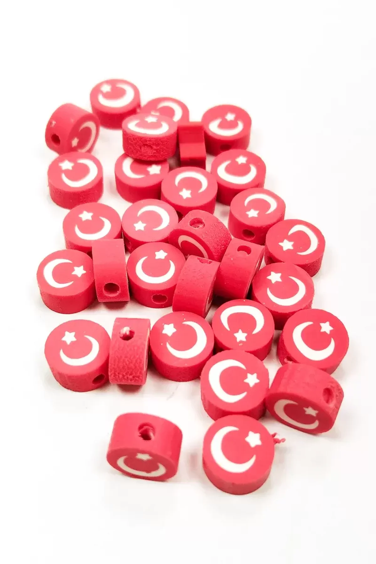90 Adet 10 mm Polimer Kil Fimo Boncuk Takı Bileklik + 5 Metre Misina Hediye - Karışık - Bayrak - Ayı - Just Cheap Store Görsel 4