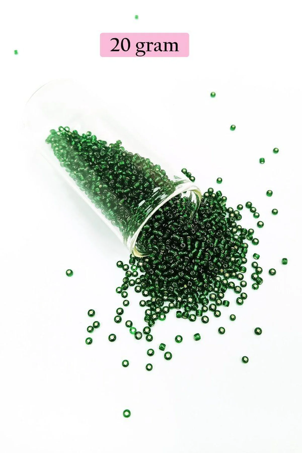 Dökme Cam Kum Boncuk (11/0) 2 mm - 20 Gram - Şefaf Koyu Yeşil - BNC002 - Just Cheap Store Görsel 5
