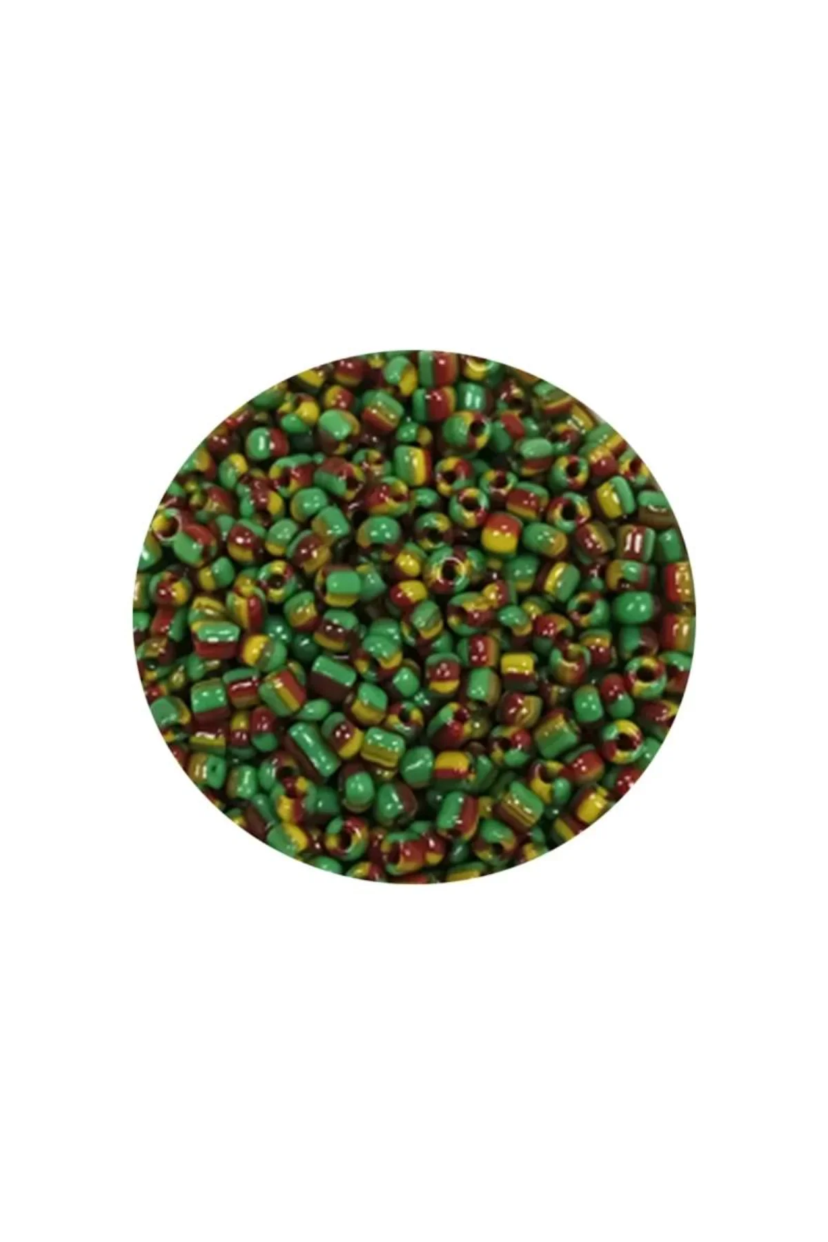 Dökme Cam Kum Boncuk (11/0) 2 mm - 20 Gram - Yeşil Sarı Çizgili - BNC006 - Just Cheap Store Görsel 4