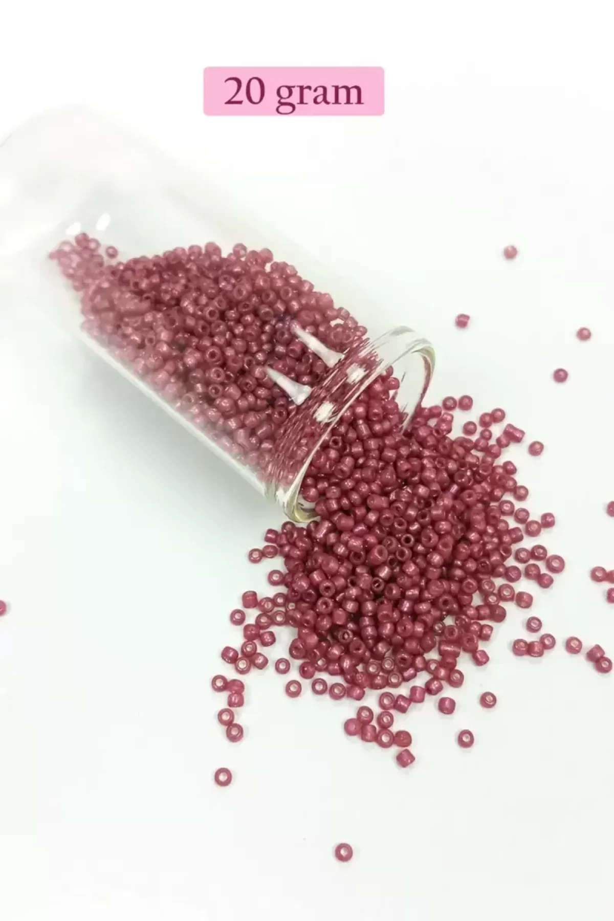 Dökme Cam Kum Boncuk (11/0) 2 mm - 20 Gram - Koyu Pembe - BNC011