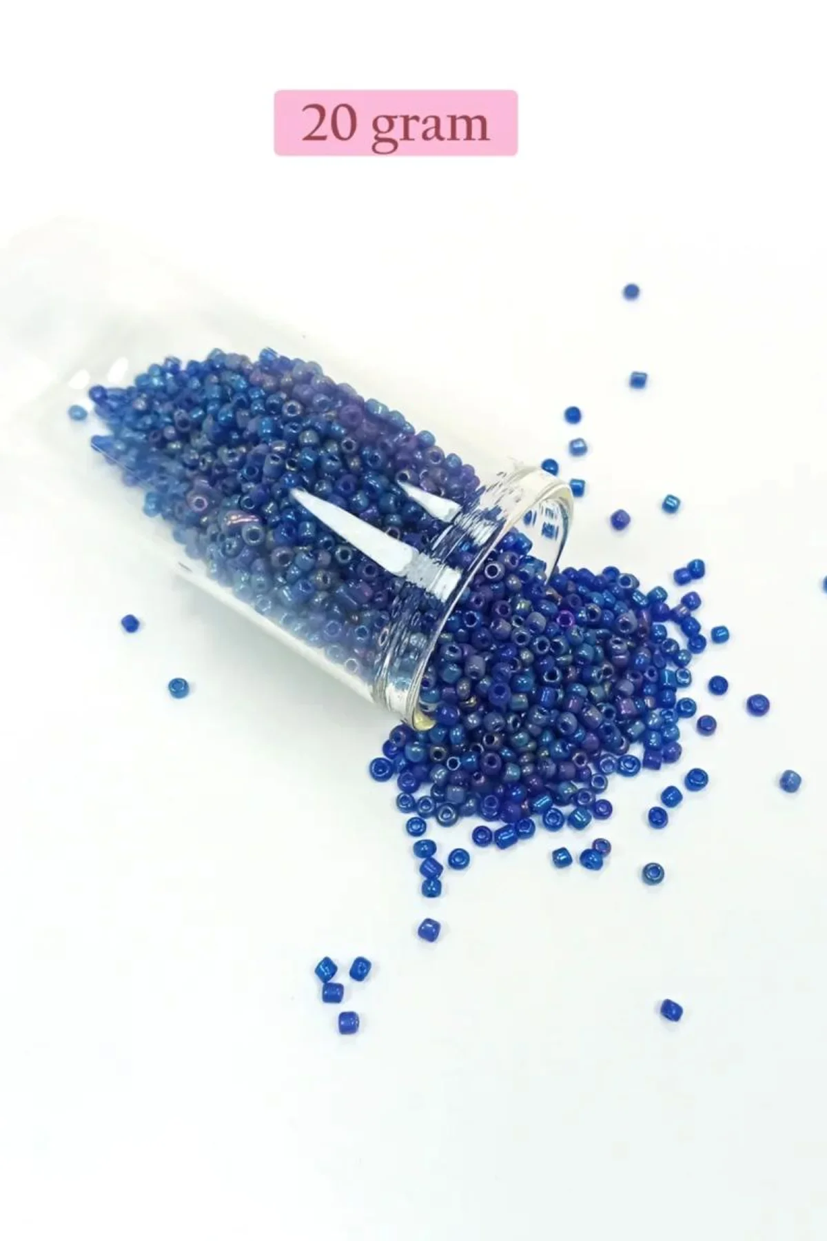 Dökme Cam Kum Boncuk (11/0) 2 mm - 20 Gram - Koyu Mavi - BNC017 - Just Cheap Store Görsel 3