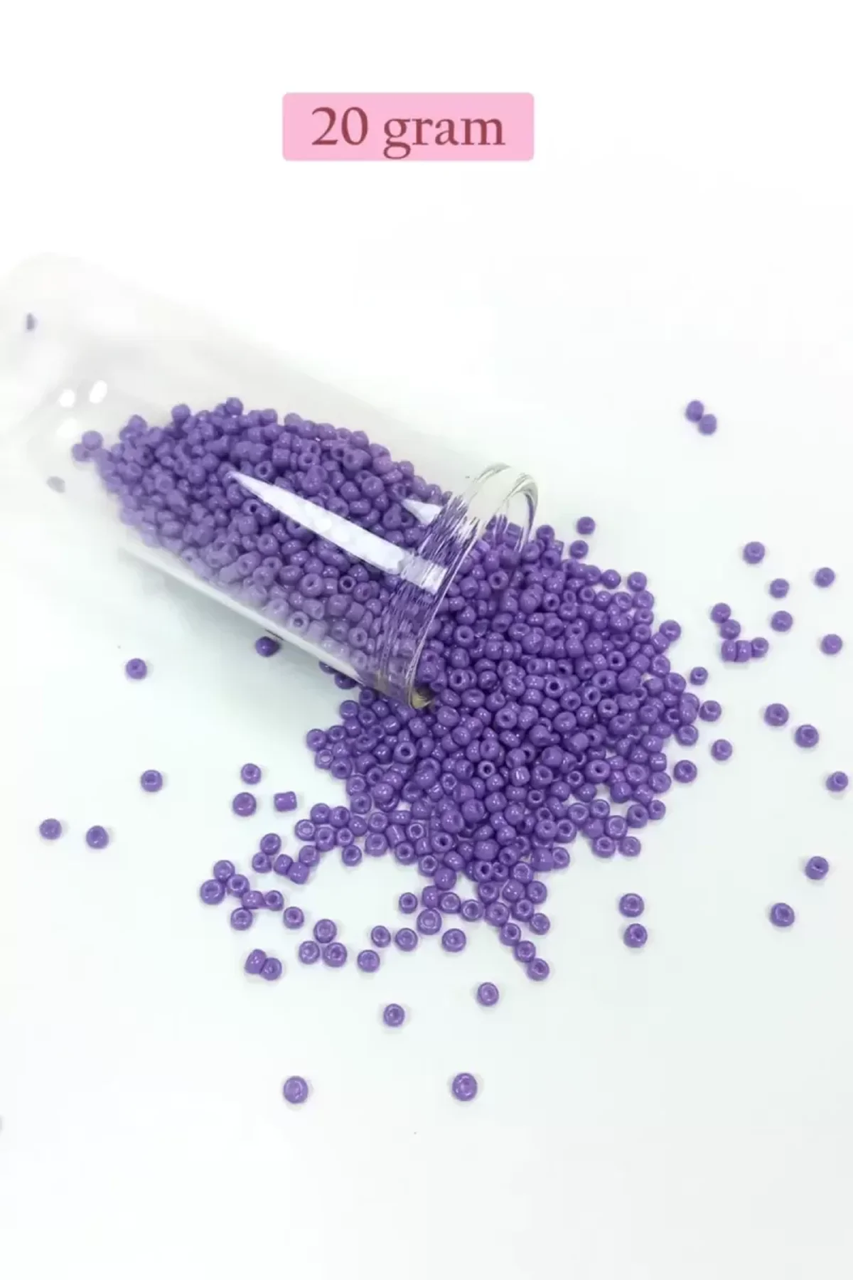 Dökme Cam Kum Boncuk (11/0) 2 mm - 20 Gram - Eflatun - BNC020