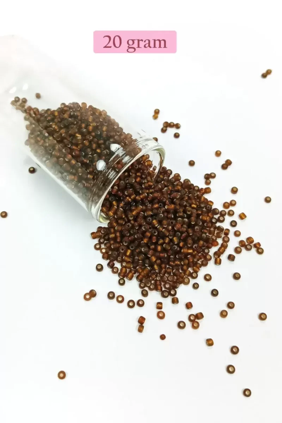 Dökme Cam Kum Boncuk (11/0) 2 mm - 20 Gram - Çok Koyu Turuncu - BNC029