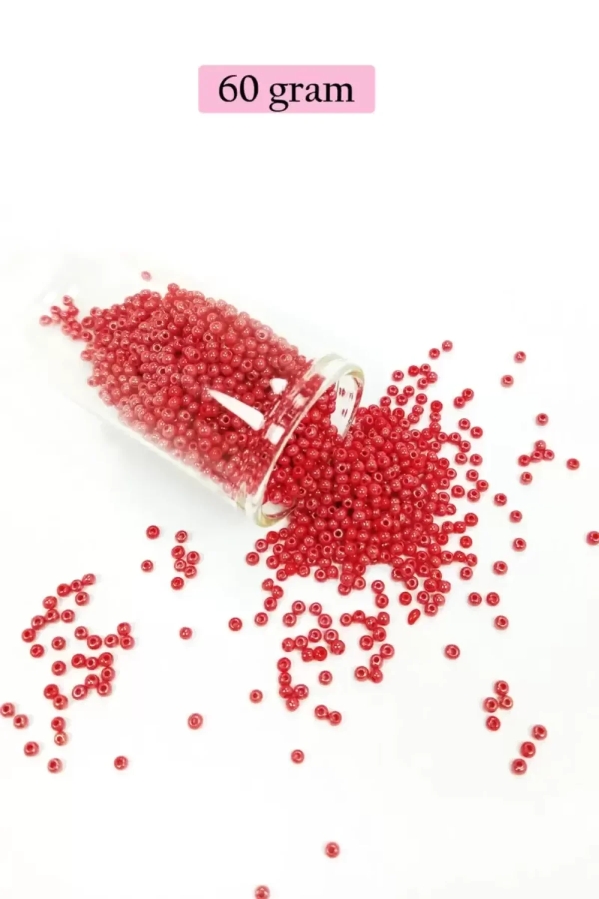 Dökme Cam Kum Boncuk (11/0) 2 mm - 60 Gram - Kırmızı - BNC039