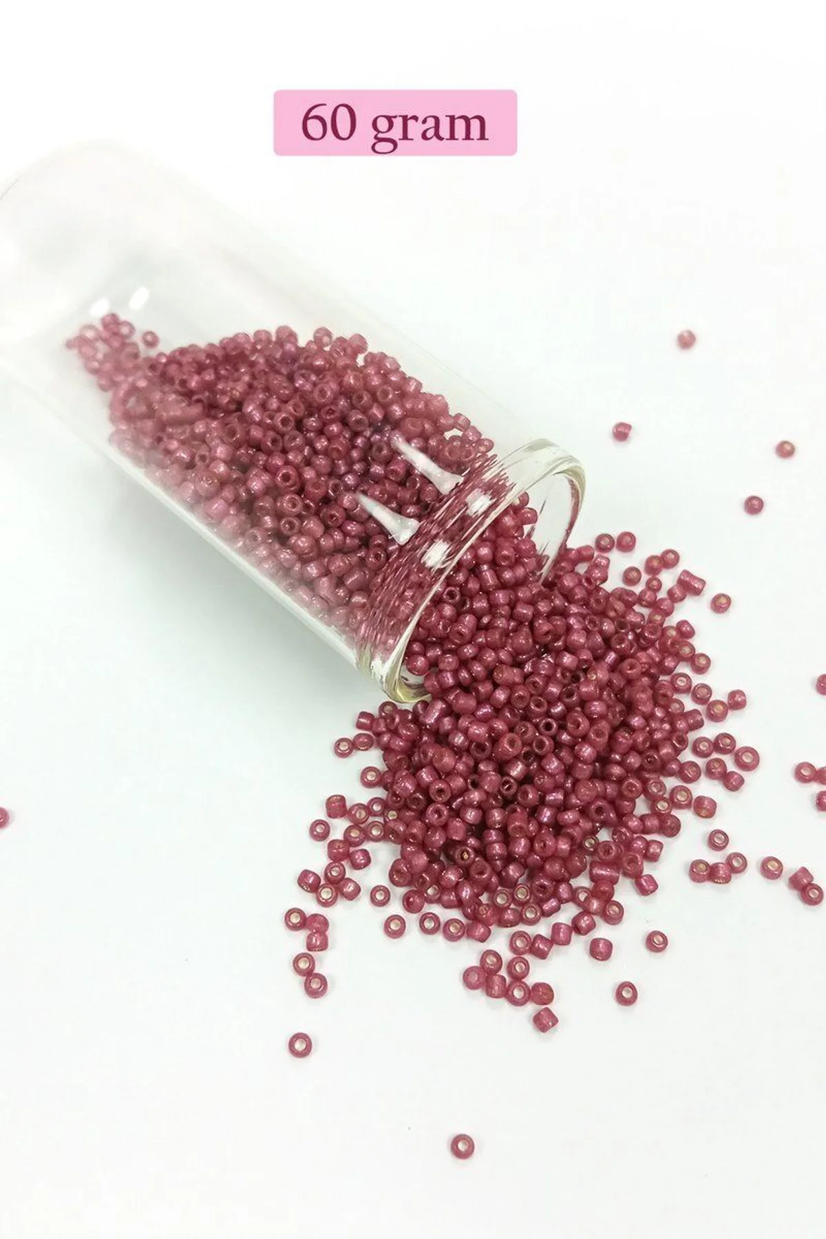 Dökme Cam Kum Boncuk (11/0) 2 mm - 60 Gram - Koyu Pembe - BNC046 - Just Cheap Store Görsel 5