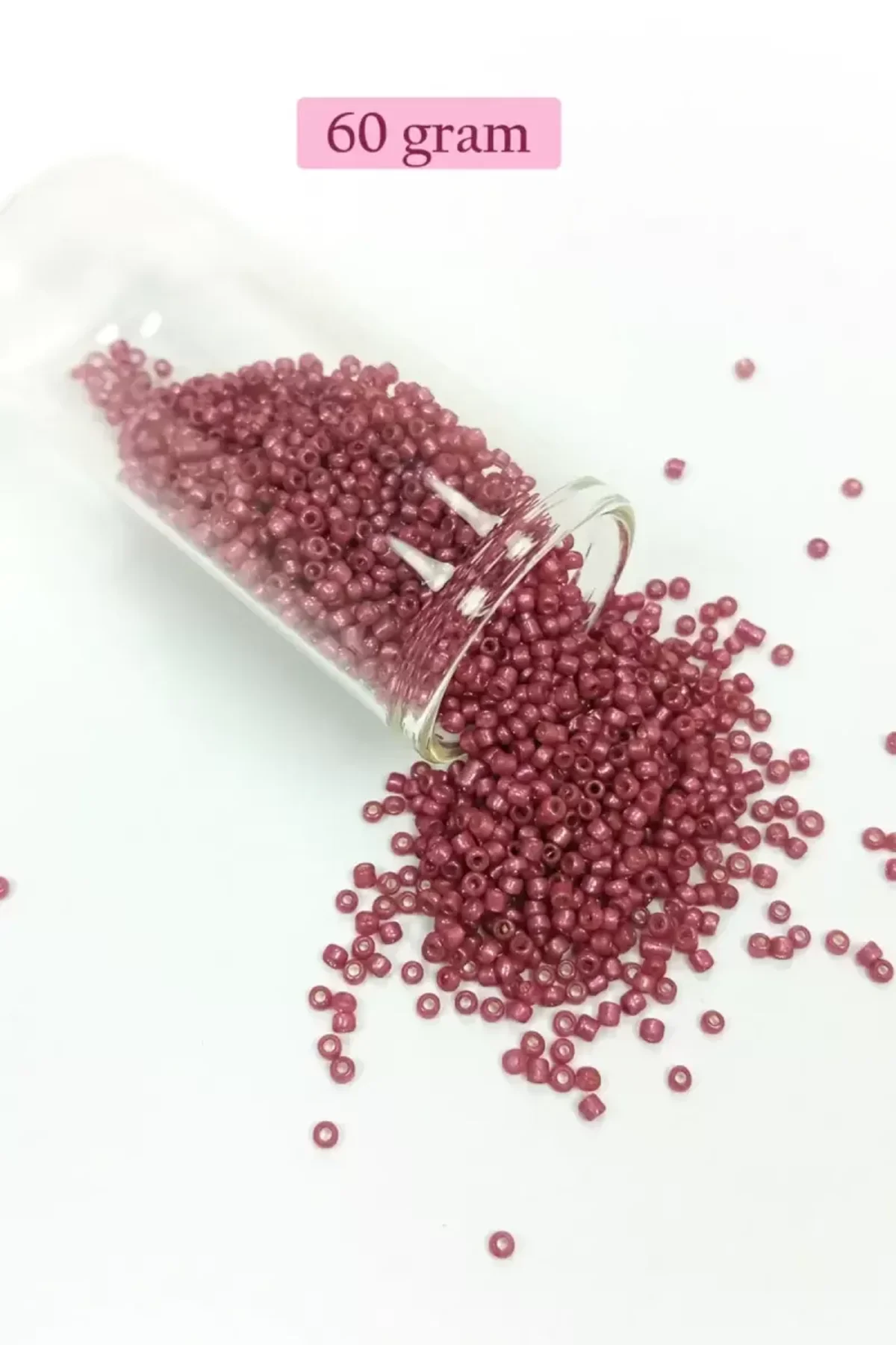 Dökme Cam Kum Boncuk (11/0) 2 mm - 60 Gram - Koyu Pembe - BNC046