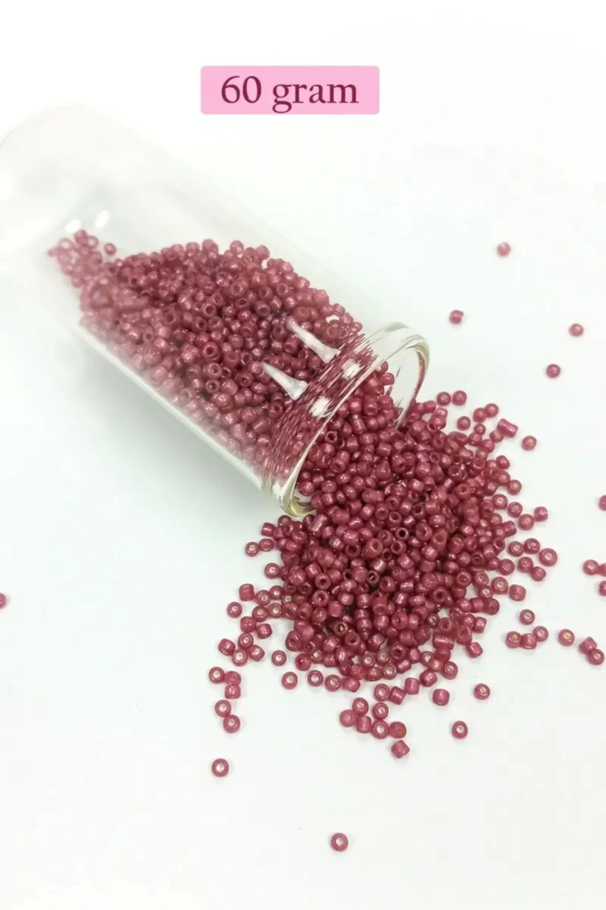 Dökme Cam Kum Boncuk (11/0) 2 mm - 60 Gram - Koyu Pembe - BNC046 - Just Cheap Store Görsel 3