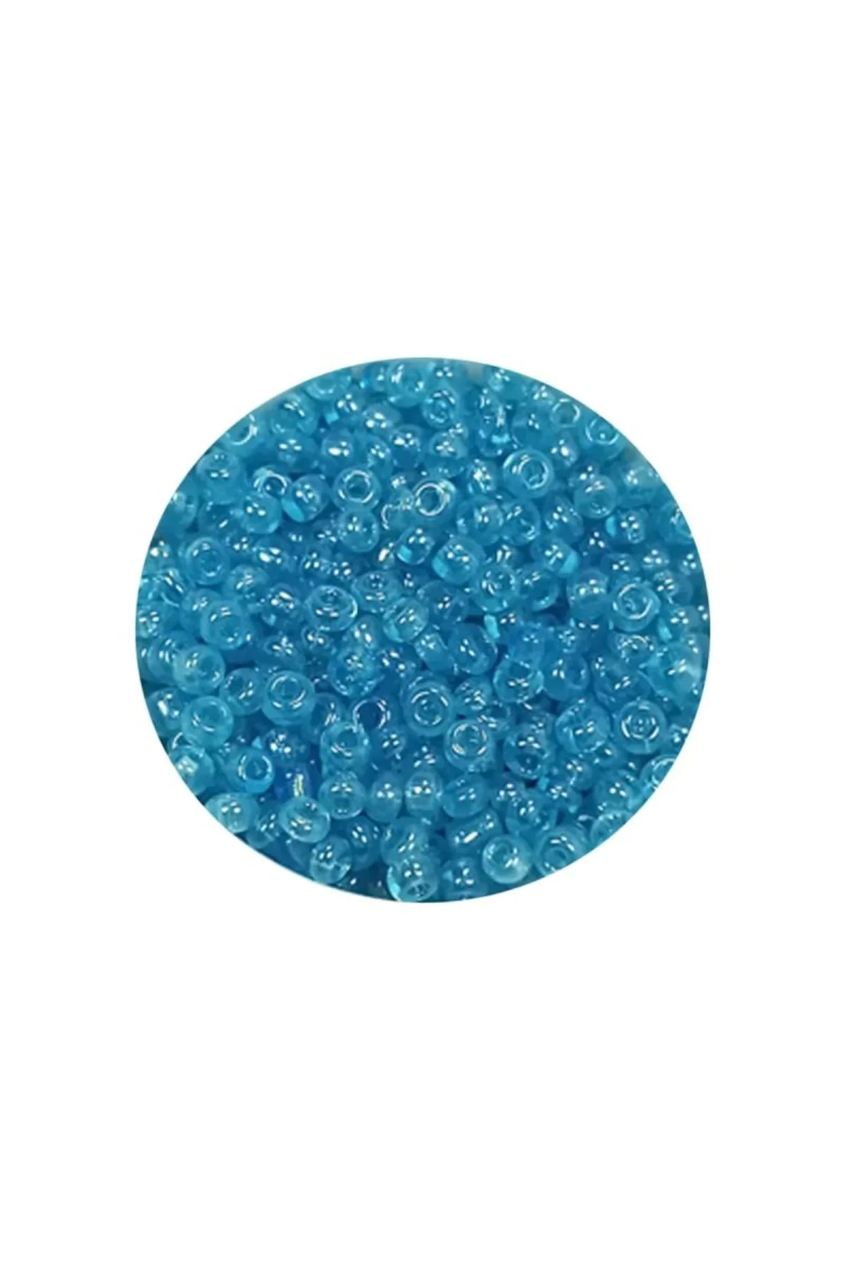 Dökme Cam Kum Boncuk (11/0) 2 mm - 60 Gram - Şeffaf Koyu Camgöbeği - BNC061 - Just Cheap Store Görsel 4
