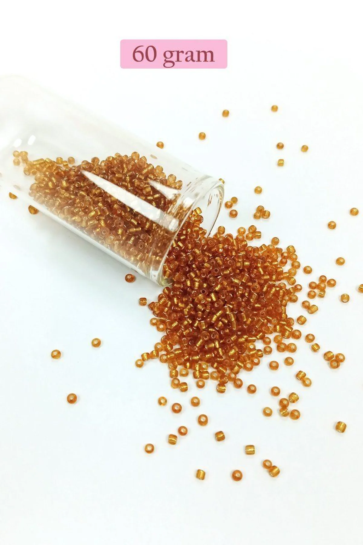Dökme Cam Kum Boncuk (11/0) 2 mm - 60 Gram - Koyu Bal Rengi - BNC070 - Just Cheap Store Görsel 5