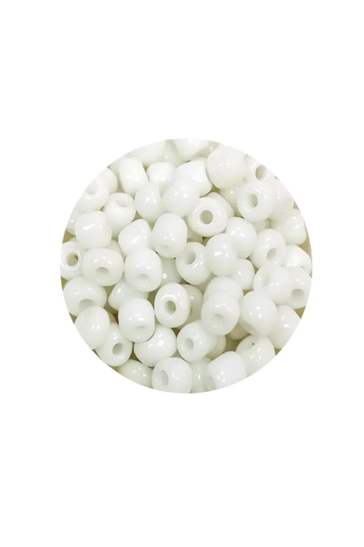Dökme Cam Kum Boncuk Büyük Boy (6/0) 4 mm - 20 Gram - Beyaz - BNC075 - Just Cheap Store Görsel 4