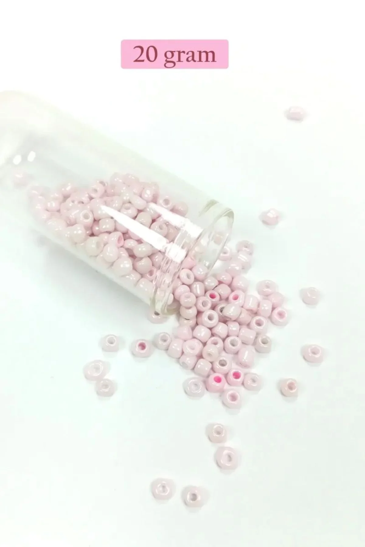 Dökme Cam Kum Boncuk Büyük Boy (6/0) 4 mm - 20 Gram - Toz Pembe - BNC077 - Just Cheap Store Görsel 3