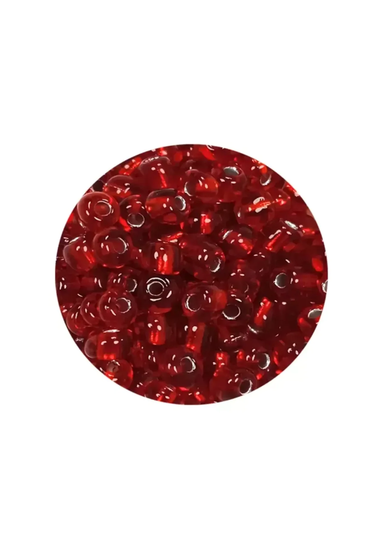Dökme Cam Kum Boncuk Büyük Boy (6/0) 4 mm - 20 Gram - Şeffaf Kırmızı - BNC079 - Just Cheap Store Görsel 2