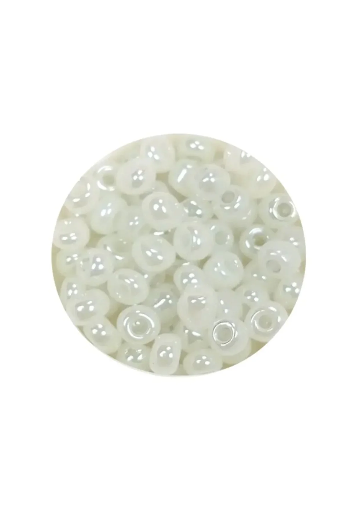 Dökme Cam Kum Boncuk Büyük Boy (6/0) 4 mm - 20 Gram - İnci Beyaz - BNC081 - Just Cheap Store Görsel 4