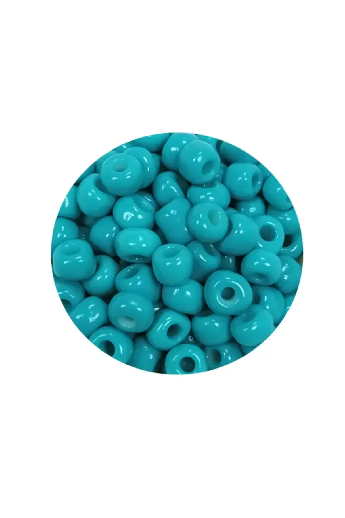Dökme Cam Kum Boncuk Büyük Boy (6/0) 4 mm - 20 Gram - Camgöbeği Yeşili - BNC082 - Just Cheap Store Görsel 2