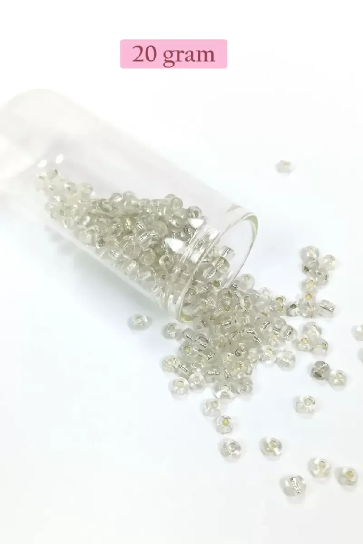 Dökme Cam Kum Boncuk Büyük Boy (6/0) 4 mm - 20 Gram - Şeffaf - BNC086