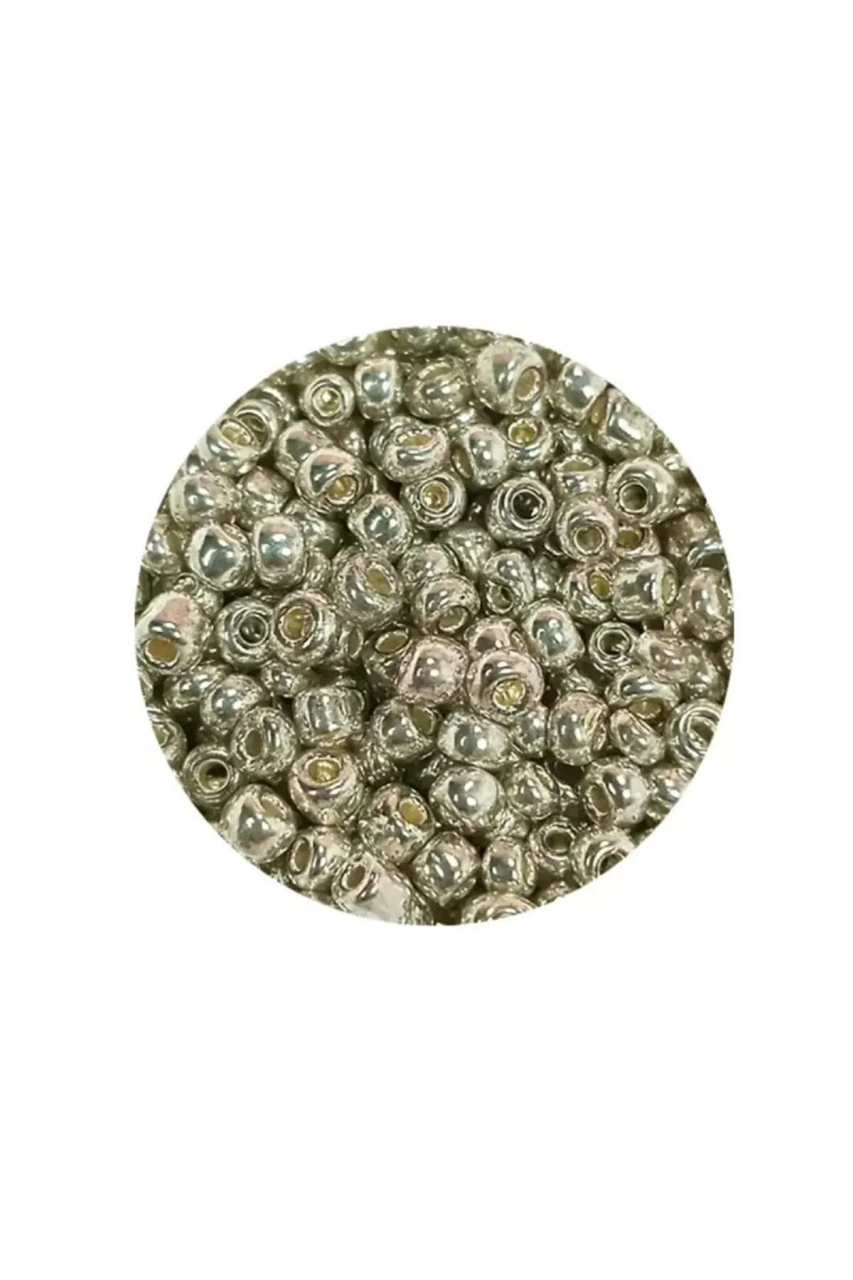 Dökme Cam Kum Boncuk (8/0) 3 mm - 60 Gram - Parlak Gümüş - BNC188 - Just Cheap Store Görsel 2