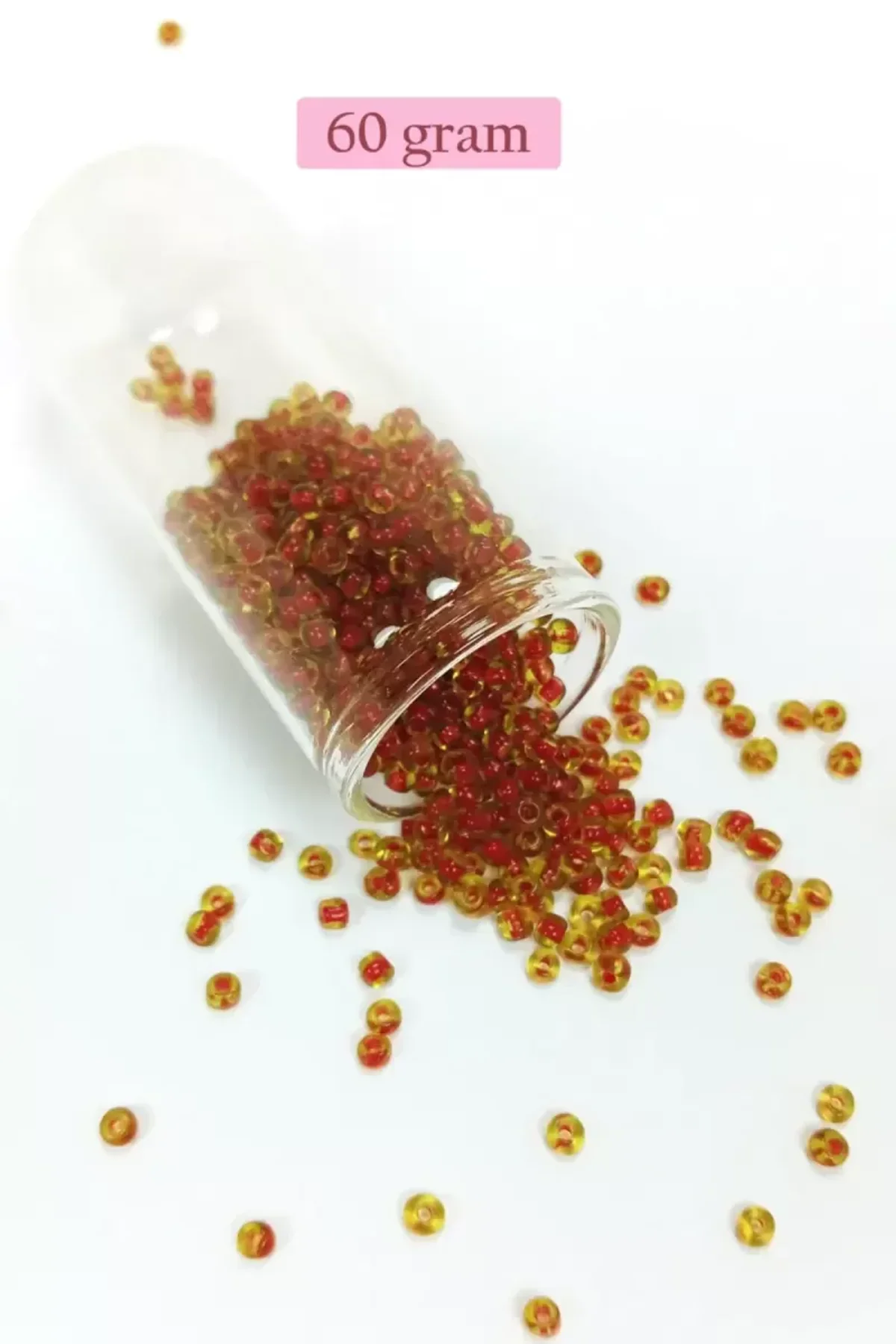 Dökme Cam Kum Boncuk (8/0) 3 mm - 60 Gram - Şeffaf Açık Kahve - BNC189