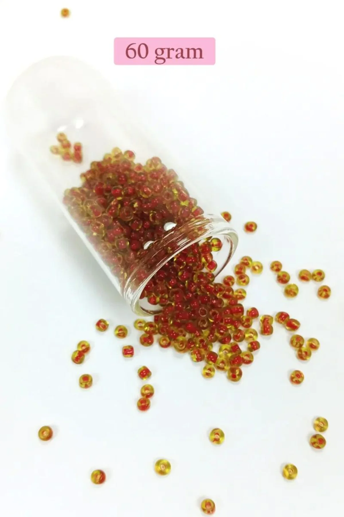 Dökme Cam Kum Boncuk (8/0) 3 mm - 60 Gram - Şeffaf Açık Kahve - BNC189 - Just Cheap Store Görsel 3