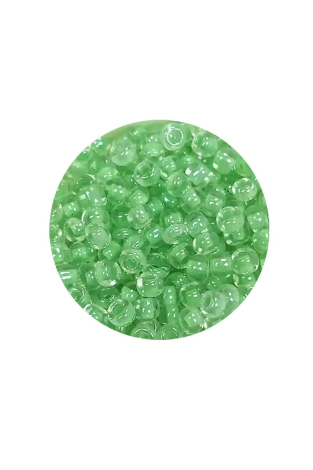 Dökme Cam Kum Boncuk (8/0) 3 mm - 60 Gram - Şeffaf Açık Yeşil - BNC191 - Just Cheap Store Görsel 4