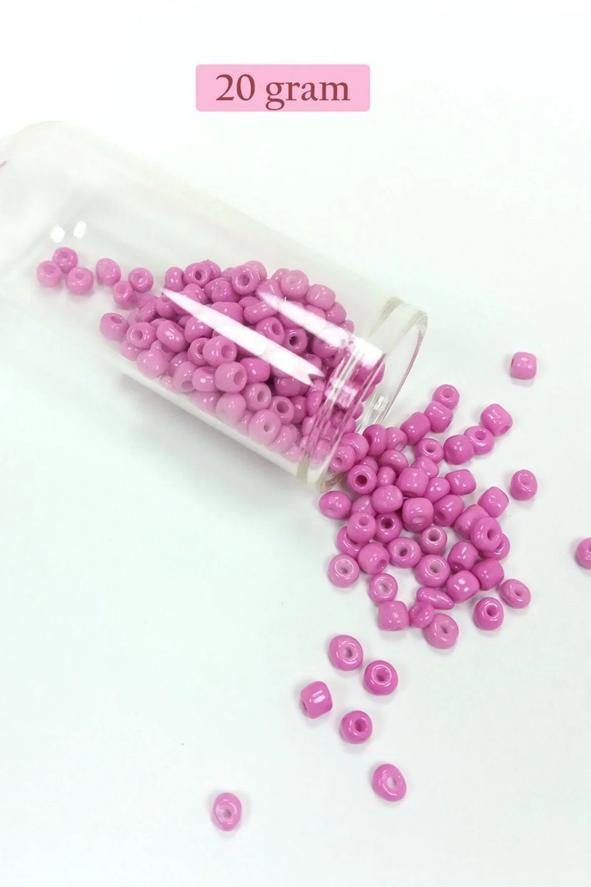 Dökme Cam Kum Boncuk Büyük Boy (6/0) 4 mm - 20 Gram - Koyu Pembe - BNC091 - Just Cheap Store Görsel 5