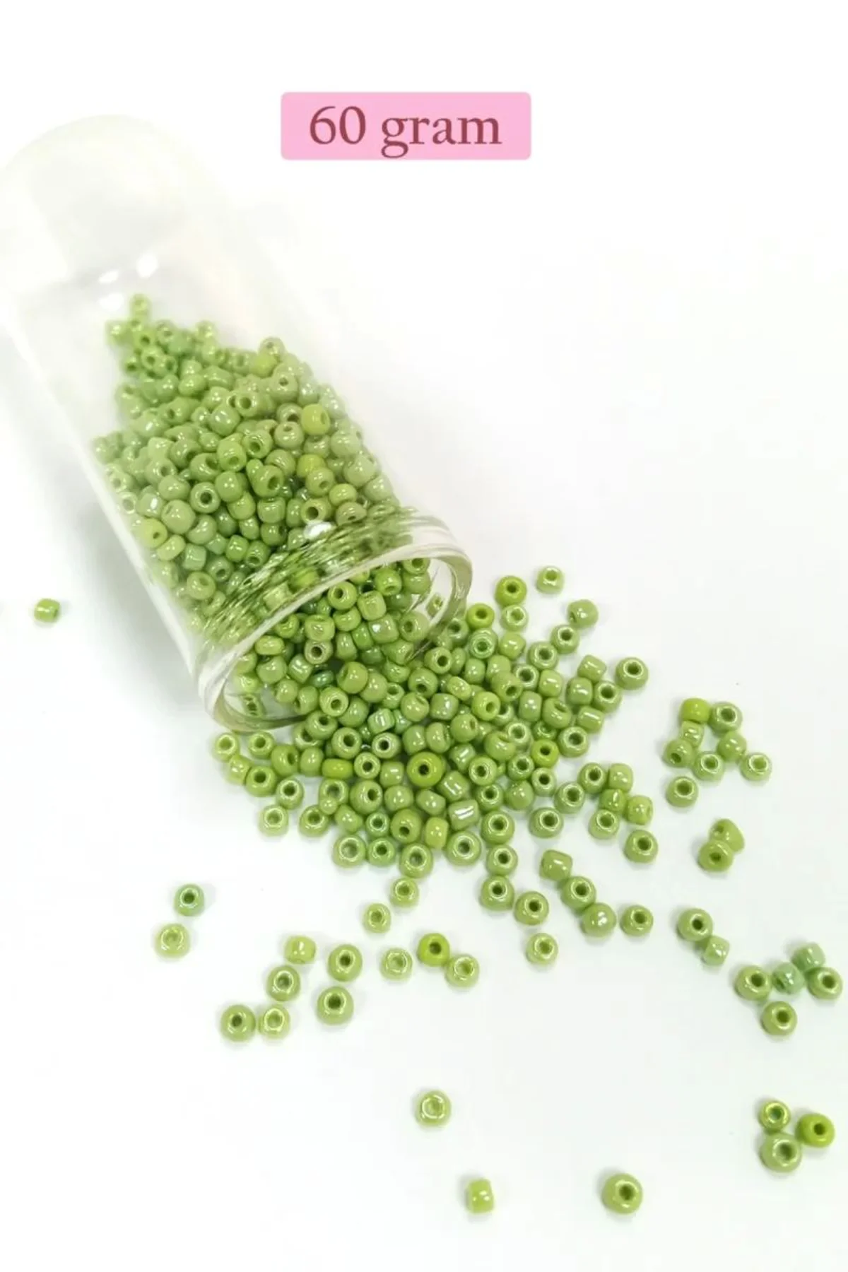 Dökme Cam Kum Boncuk (8/0) 3 mm - 60 Gram - Çimen Yeşili - BNC193 - Just Cheap Store Görsel 3