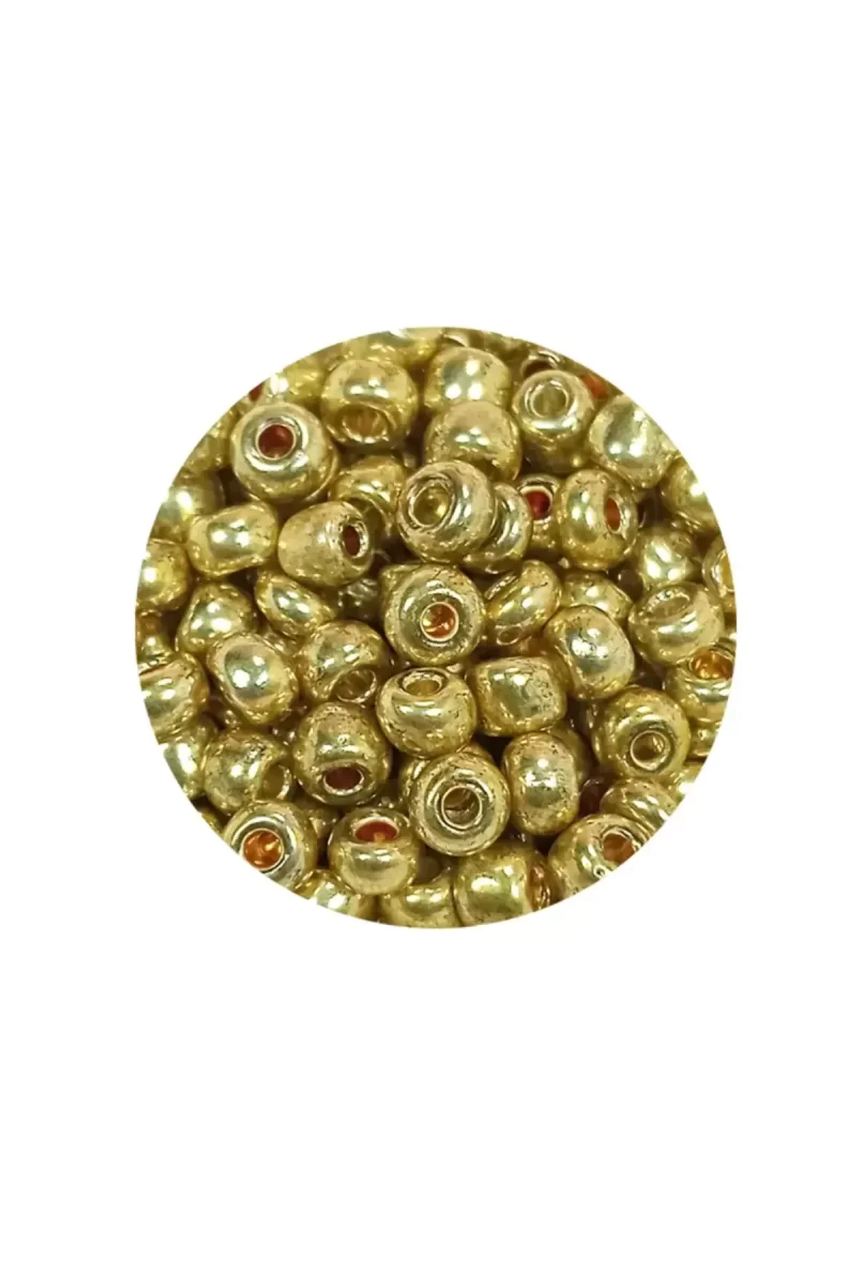 Dökme Cam Kum Boncuk Büyük Boy (6/0) 4 mm - 20 Gram - Altın - BNC093 - Just Cheap Store Görsel 2