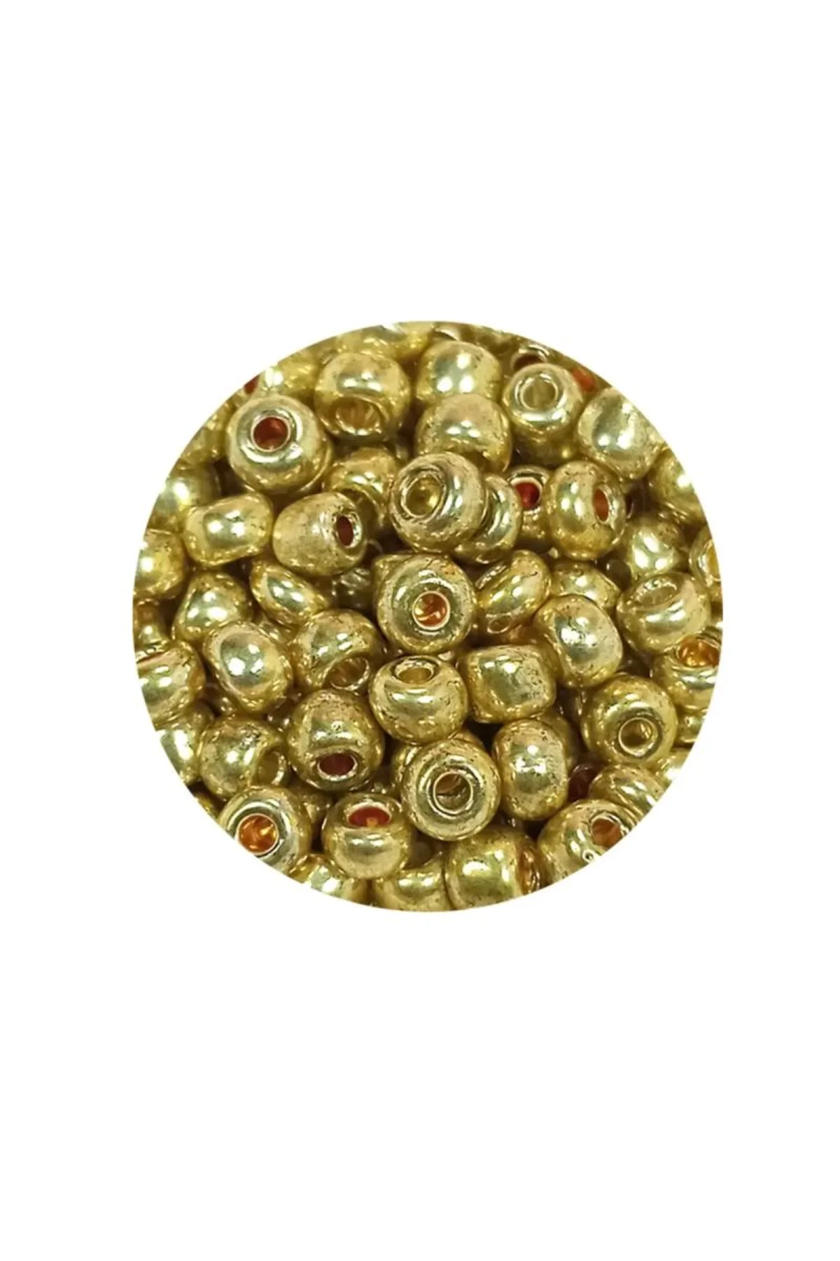 Dökme Cam Kum Boncuk Büyük Boy (6/0) 4 mm - 20 Gram - Altın - BNC093 - Just Cheap Store Görsel 4
