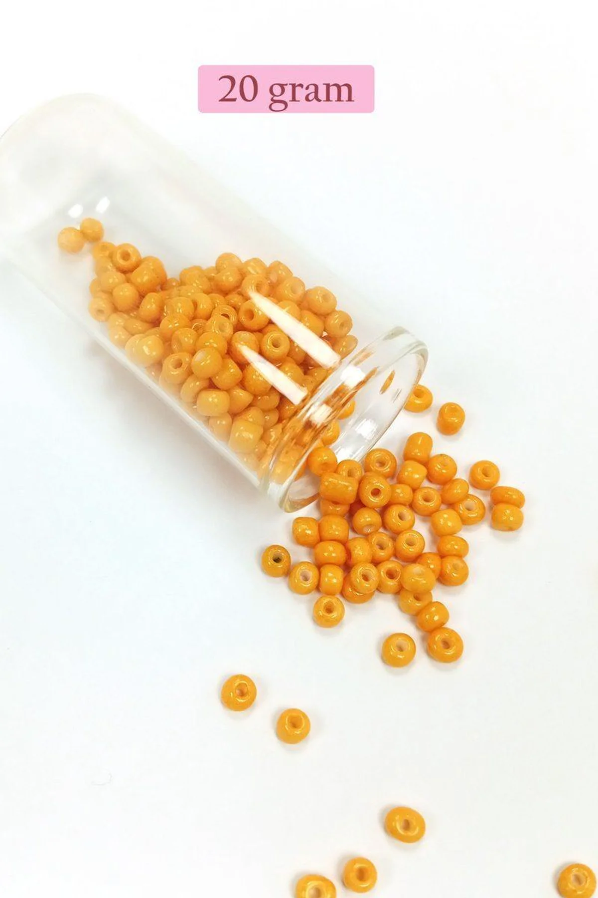 Dökme Cam Kum Boncuk Büyük Boy (6/0) 4 mm - 20 Gram - Açık Turuncu - BNC095 - Just Cheap Store Görsel 5