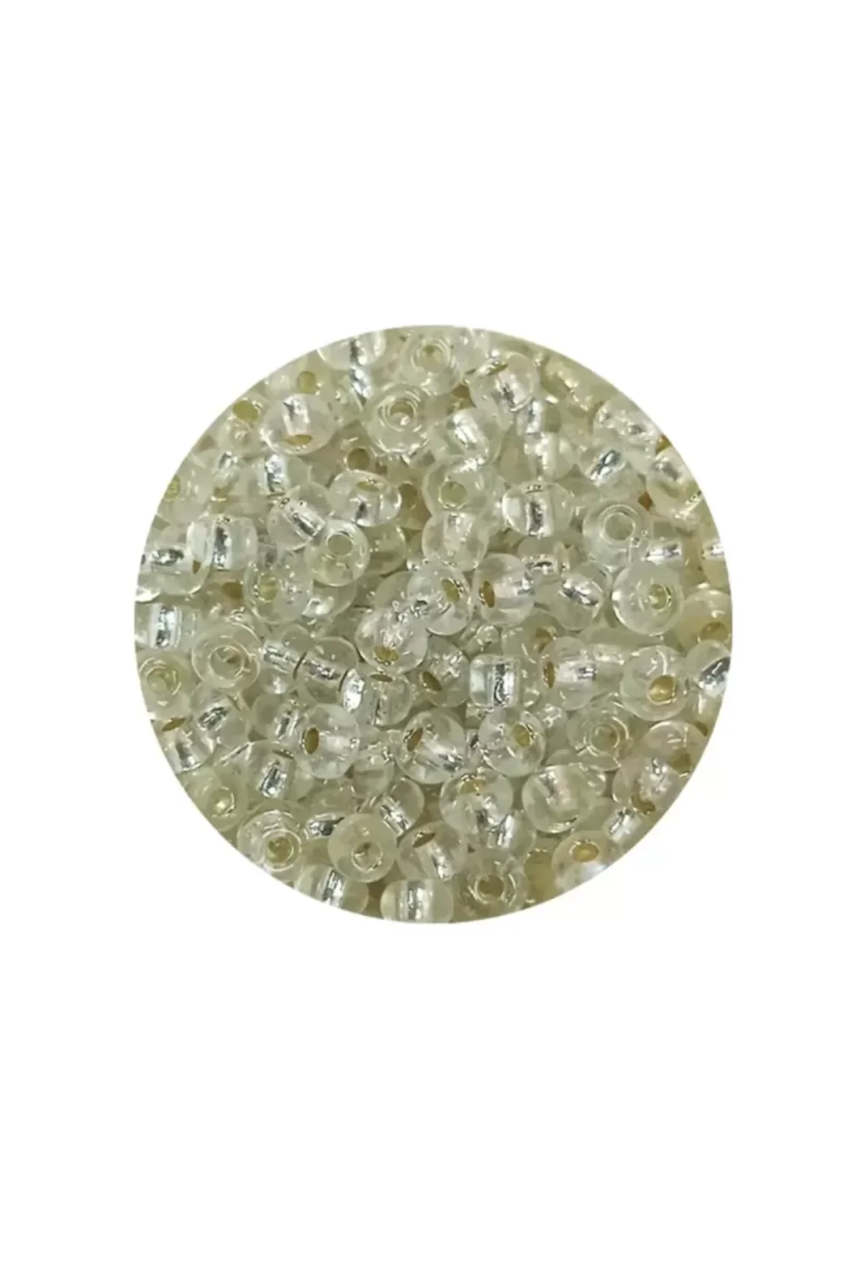 Dökme Cam Kum Boncuk (8/0) 3 mm - 60 Gram - Şeffaf Beyaz - BNC197 - Just Cheap Store Görsel 2