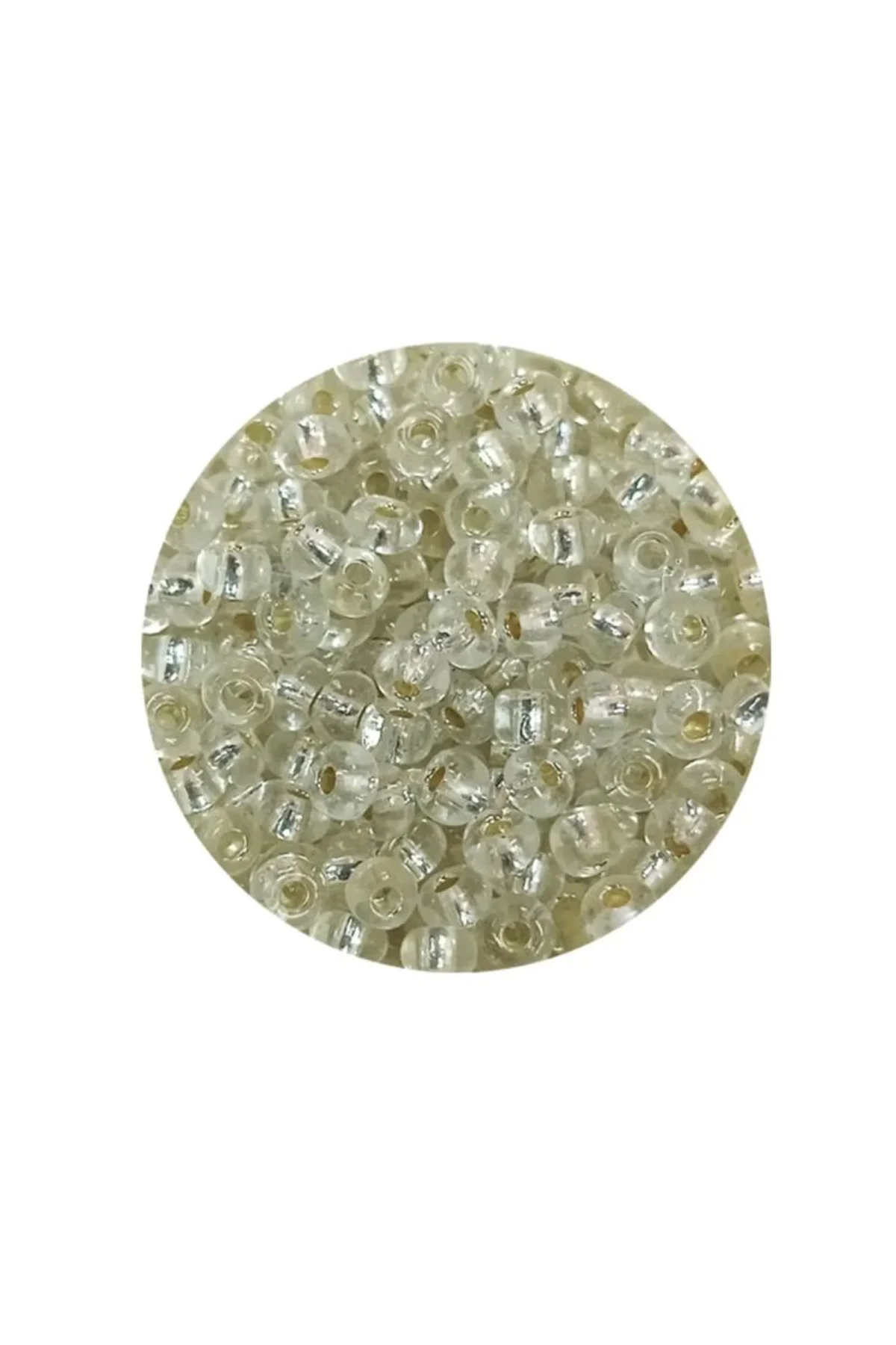 Dökme Cam Kum Boncuk (8/0) 3 mm - 60 Gram - Şeffaf Beyaz - BNC197 - Just Cheap Store Görsel 4