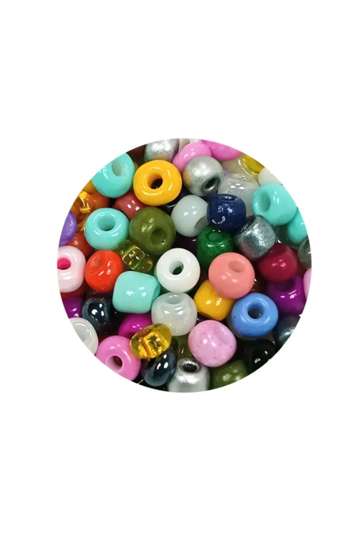 Dökme Cam Kum Boncuk Büyük Boy (6/0) 4 mm - 20 Gram - Karışık Renkli - BNC096 - Just Cheap Store Görsel 4