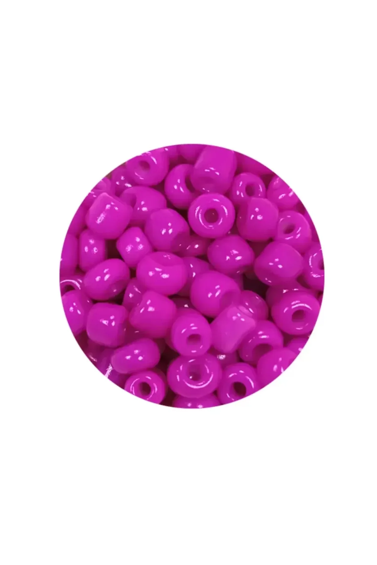 Dökme Cam Kum Boncuk Büyük Boy (6/0) 4 mm - 20 Gram - Fuşya - BNC099 - Just Cheap Store Görsel 2