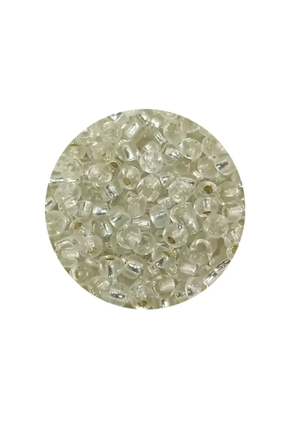 Dökme Cam Kum Boncuk (8/0) 3 mm - 60 Gram - Şeffaf Gümüş - BNC201 - Just Cheap Store Görsel 2